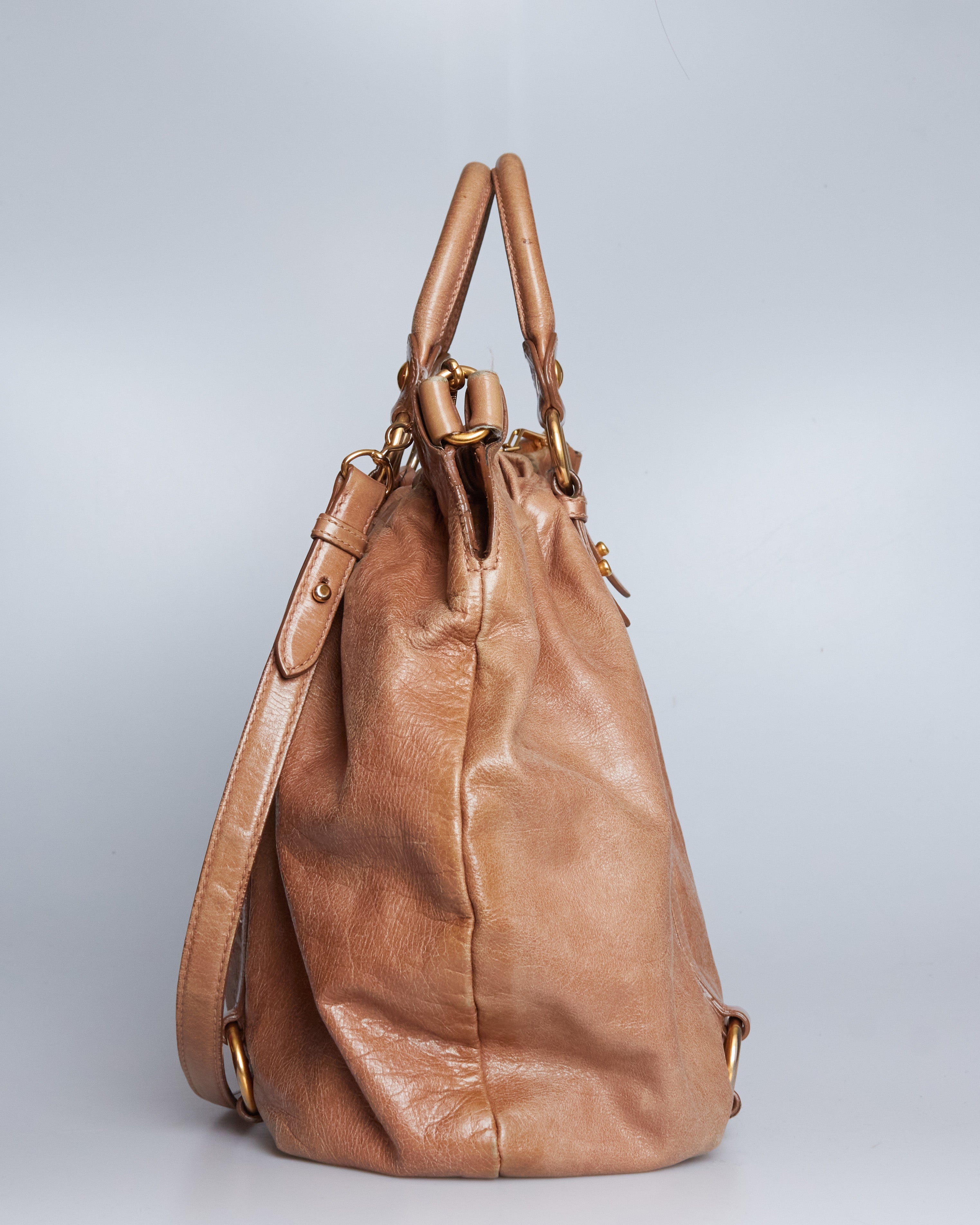 Miu Miu Vitello Lux Bow Large Bag