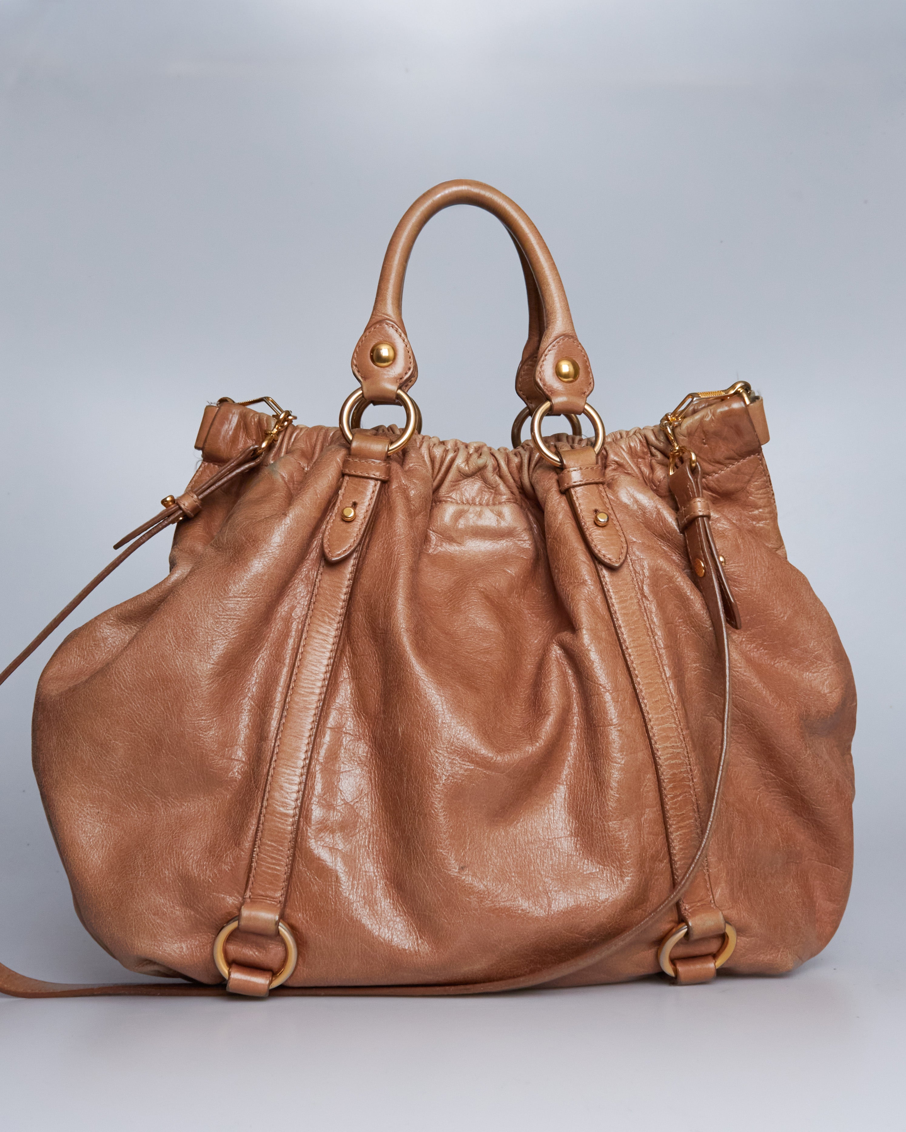 Miu Miu Vitello Lux Bow Large Bag