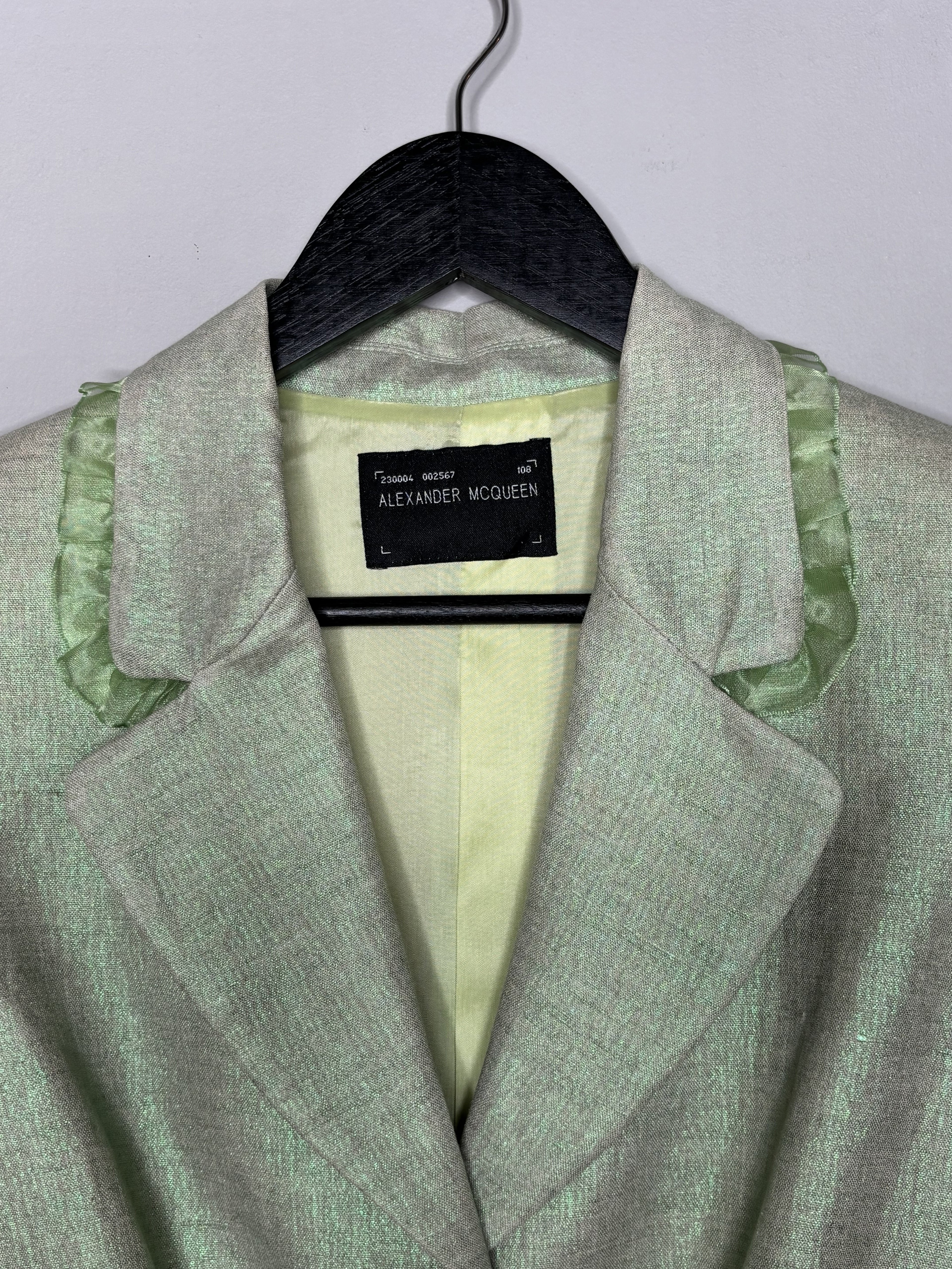 Alexander McQueen S/S'1995 Fringed Lime Green Blazer