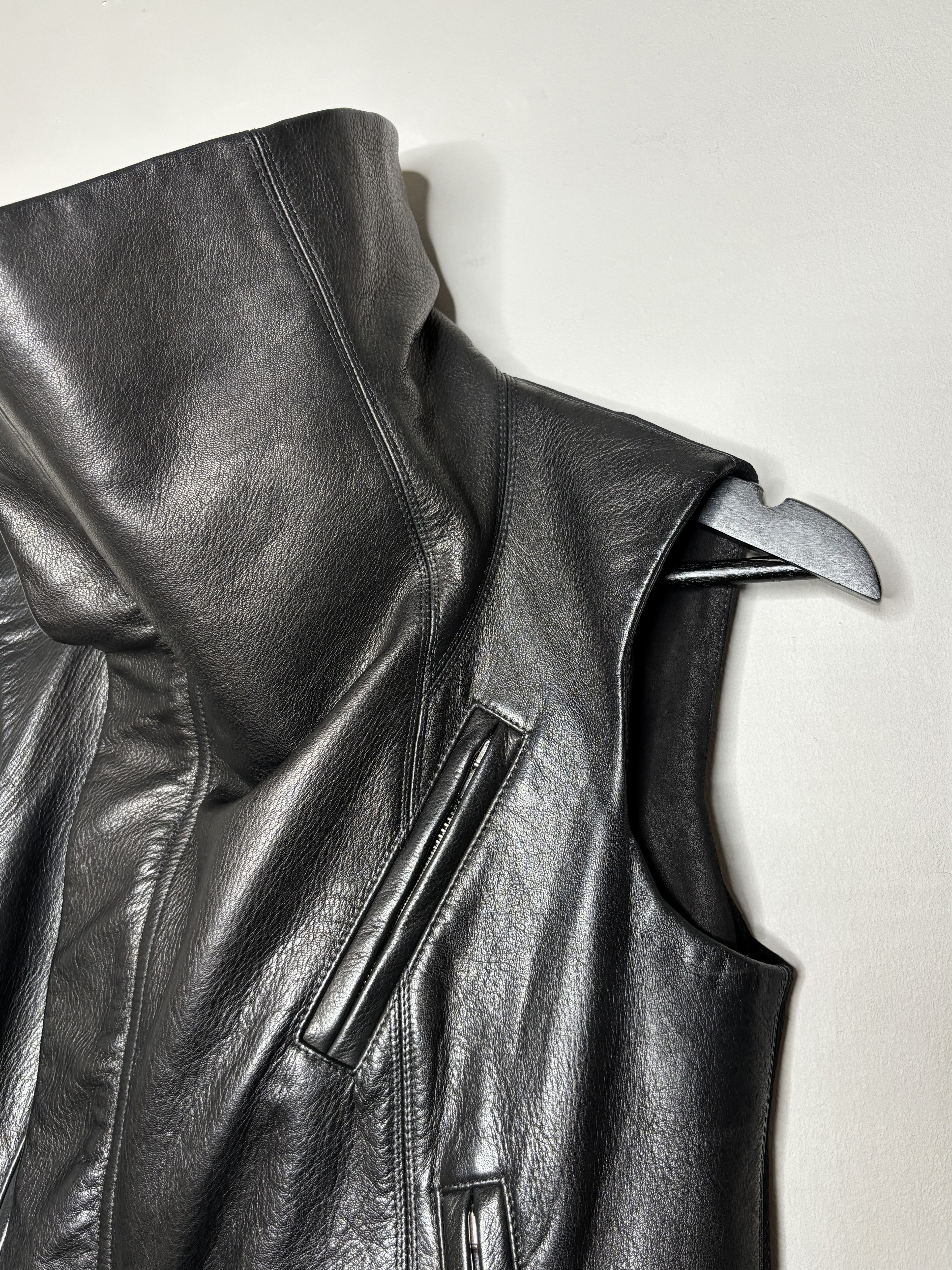 Rick Owens F/W'2017 High Neck Leather Vest
