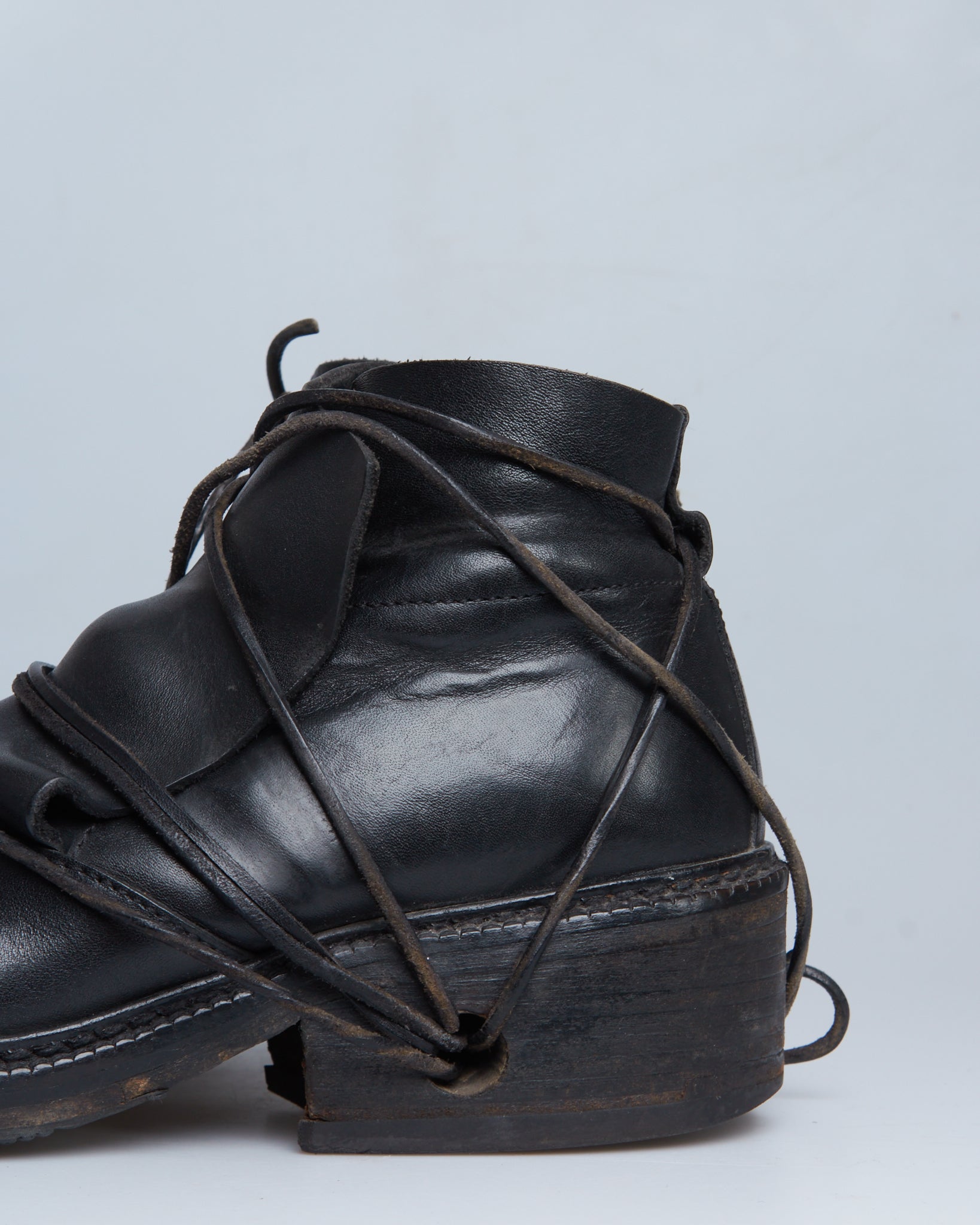 Dirk Bikkembergs leather lace-through heel boots