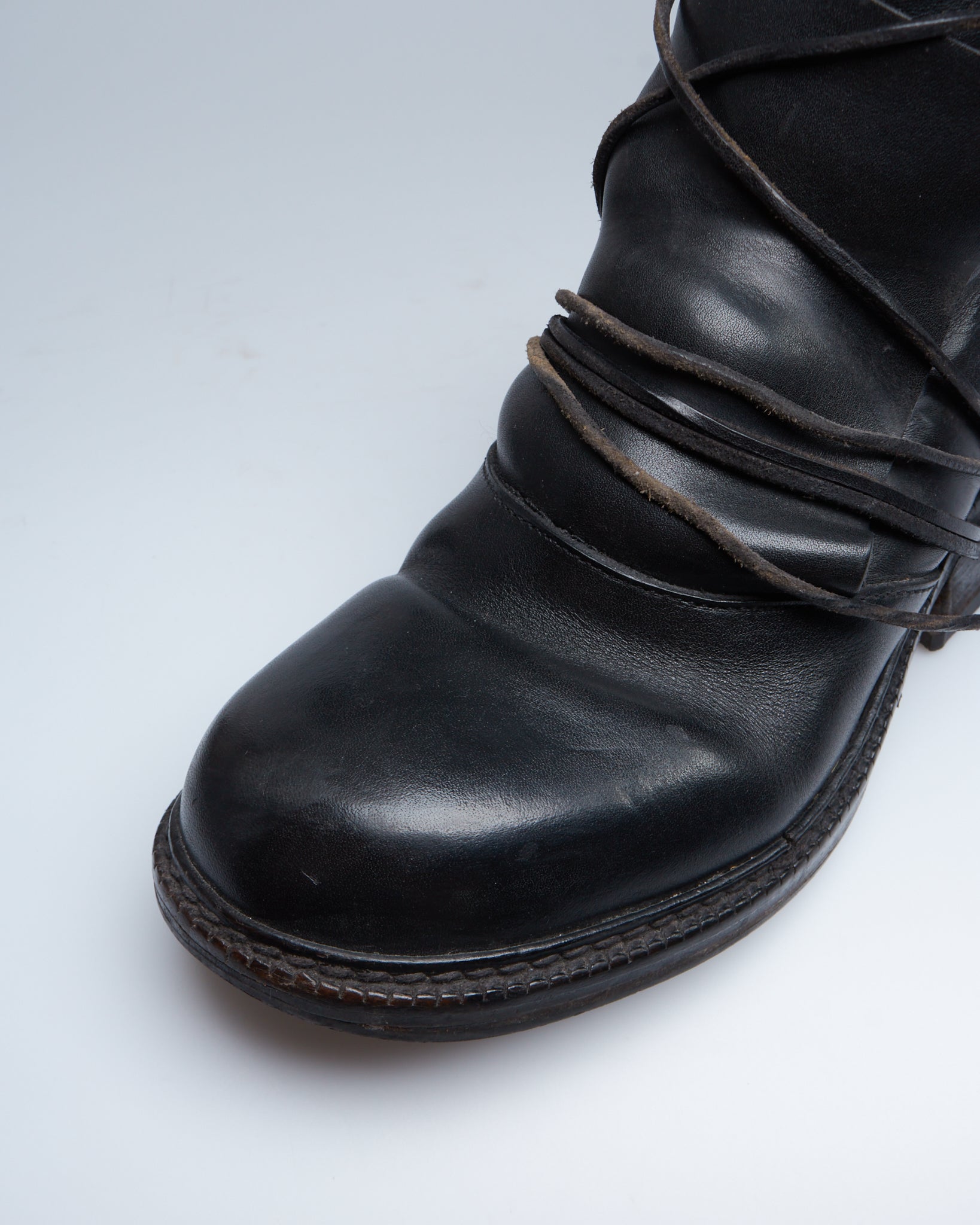 Dirk Bikkembergs leather lace-through heel boots