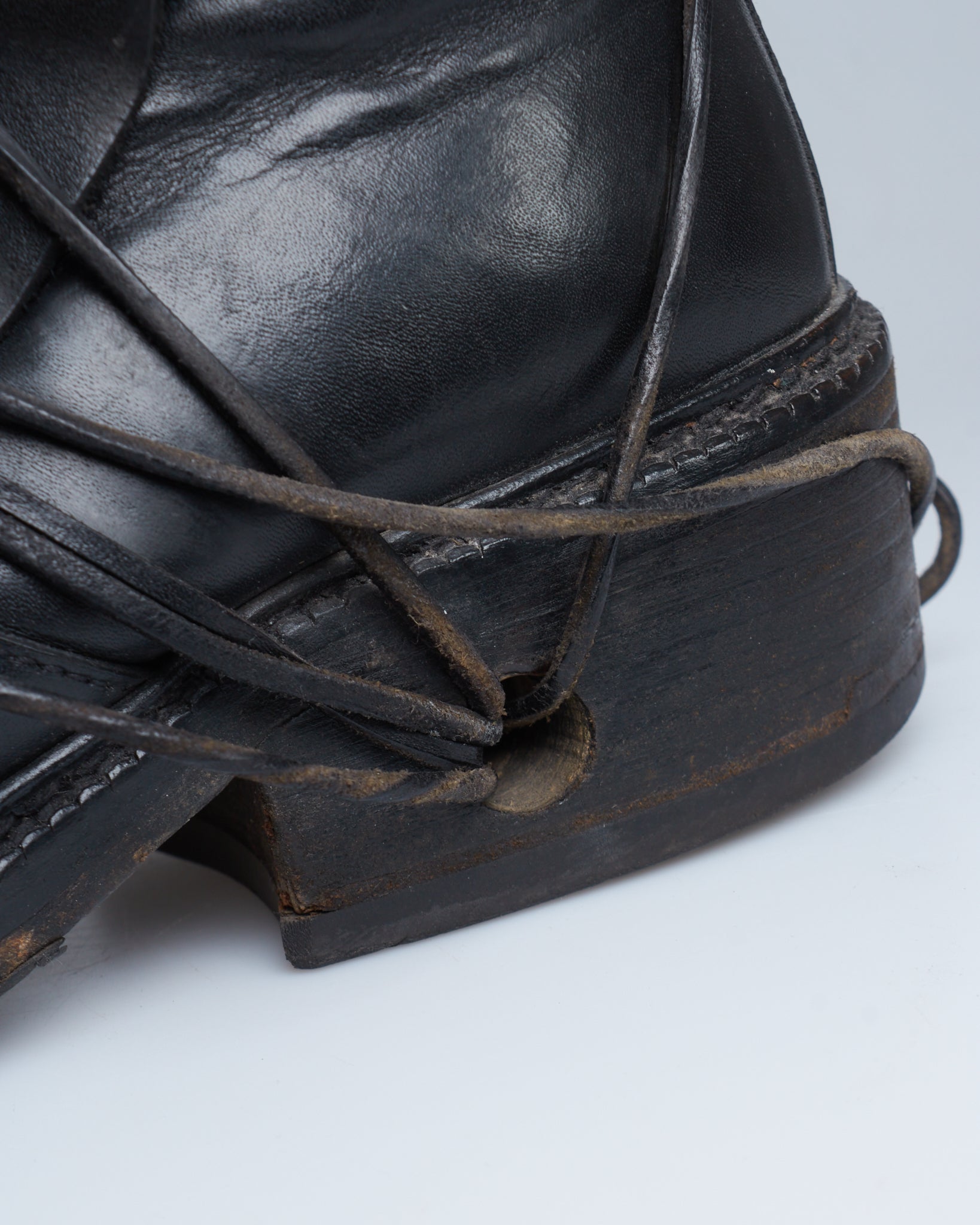 Dirk Bikkembergs leather lace-through heel boots