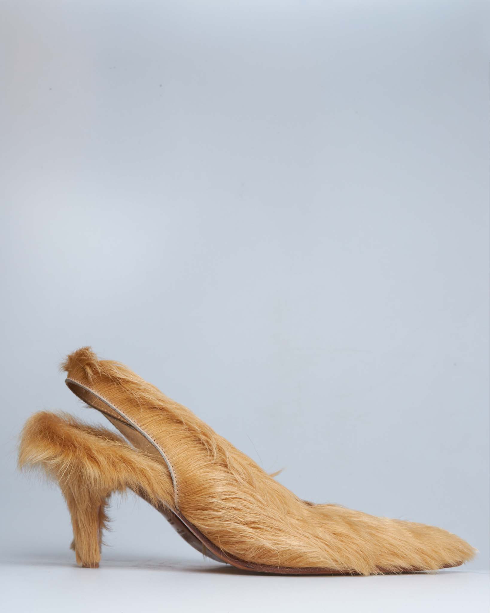 MM6 Maison Margiela Calf Hair Slingback Heels