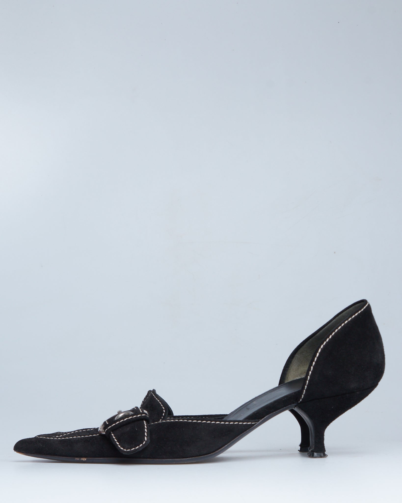 Prada mary-jane suede kitten-heels