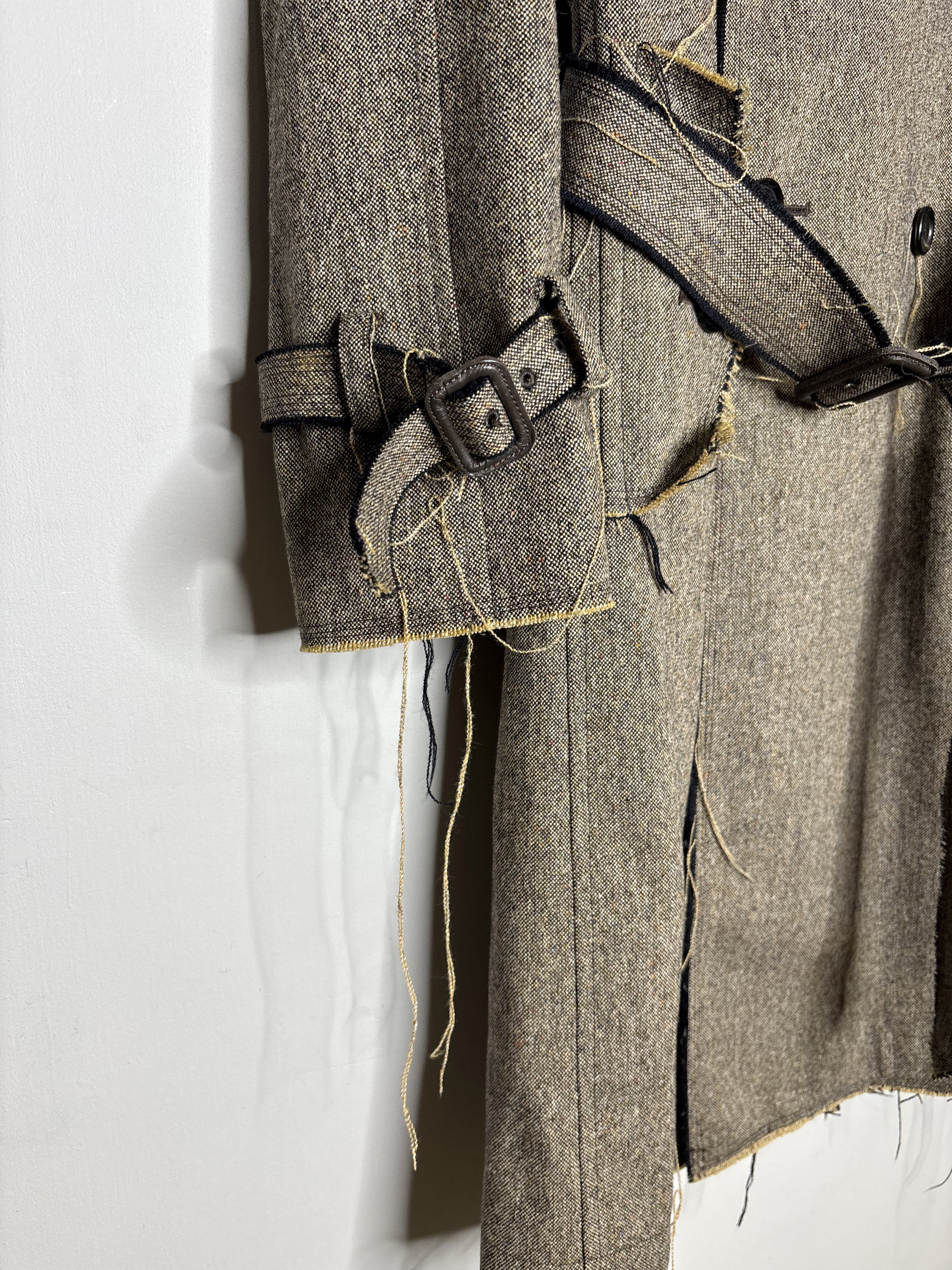 Junya Watanabe F/W'2004 Distressed Brown Double Breasted Trench Coat