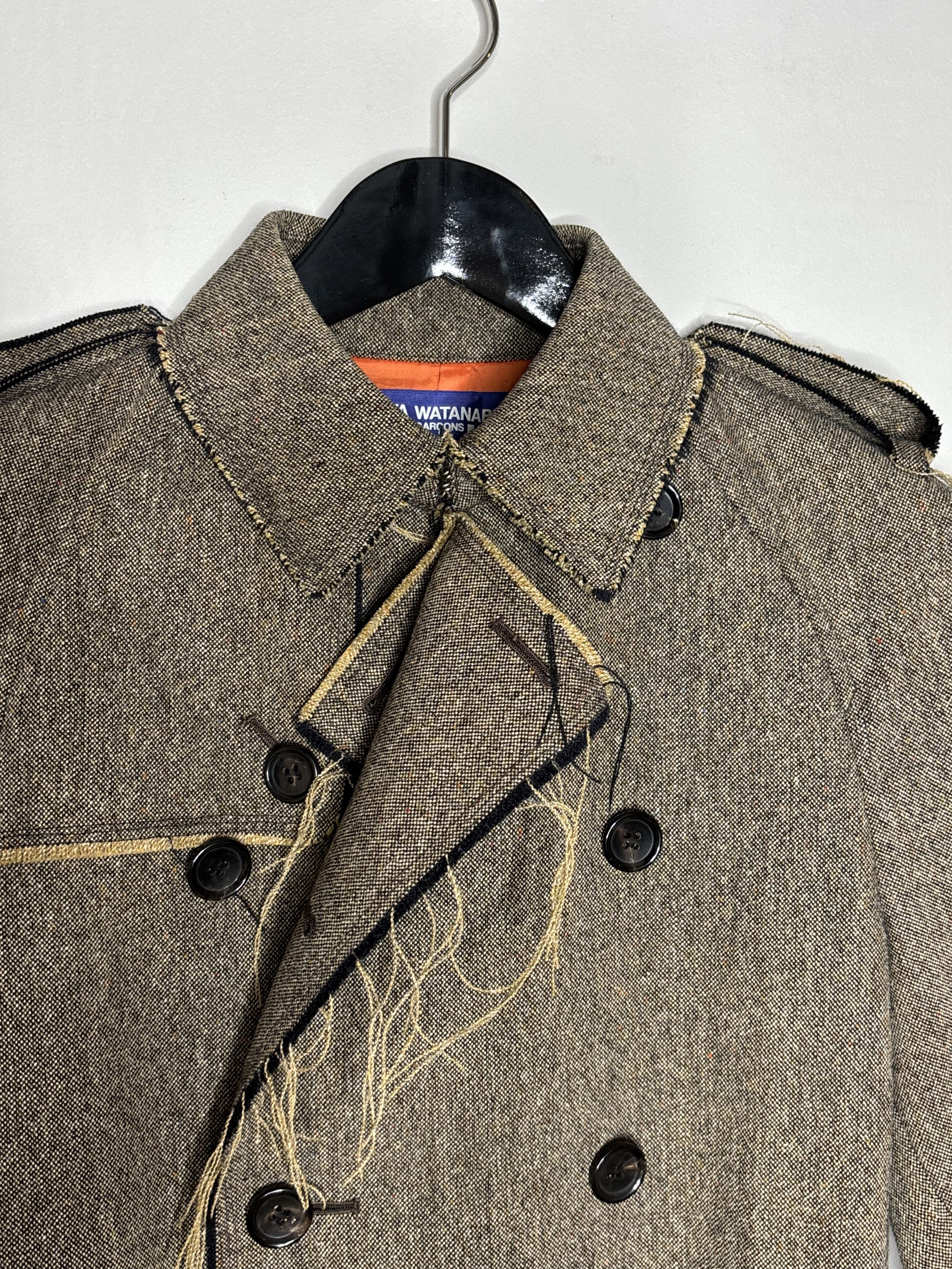 Junya Watanabe F/W'2004 Distressed Brown Double Breasted Trench Coat