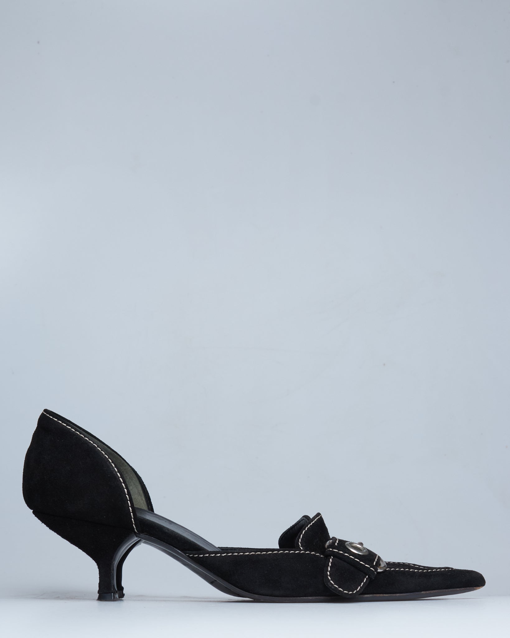 Prada mary-jane suede kitten-heels