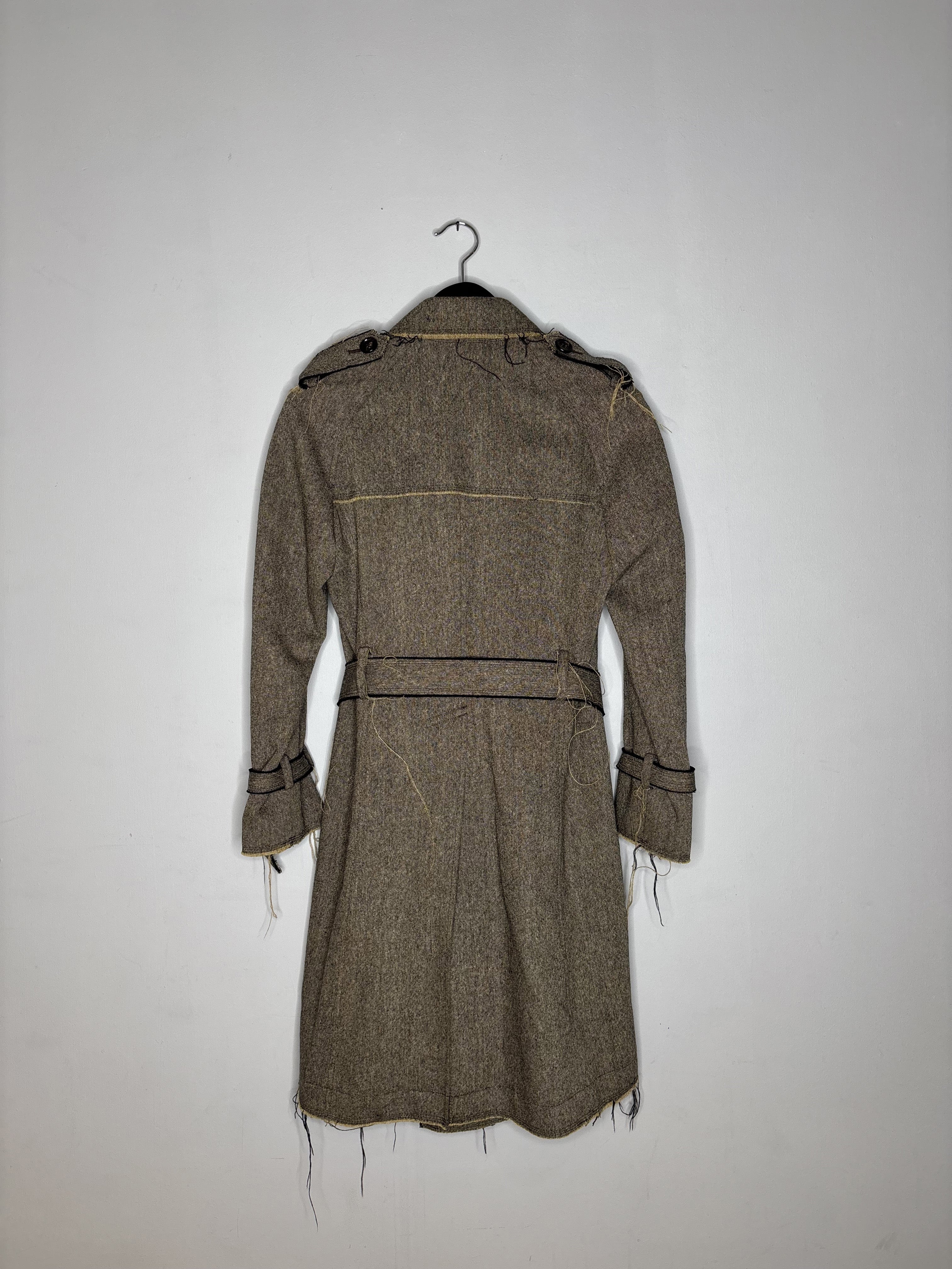 Junya Watanabe F/W'2004 Distressed Brown Double Breasted Trench Coat