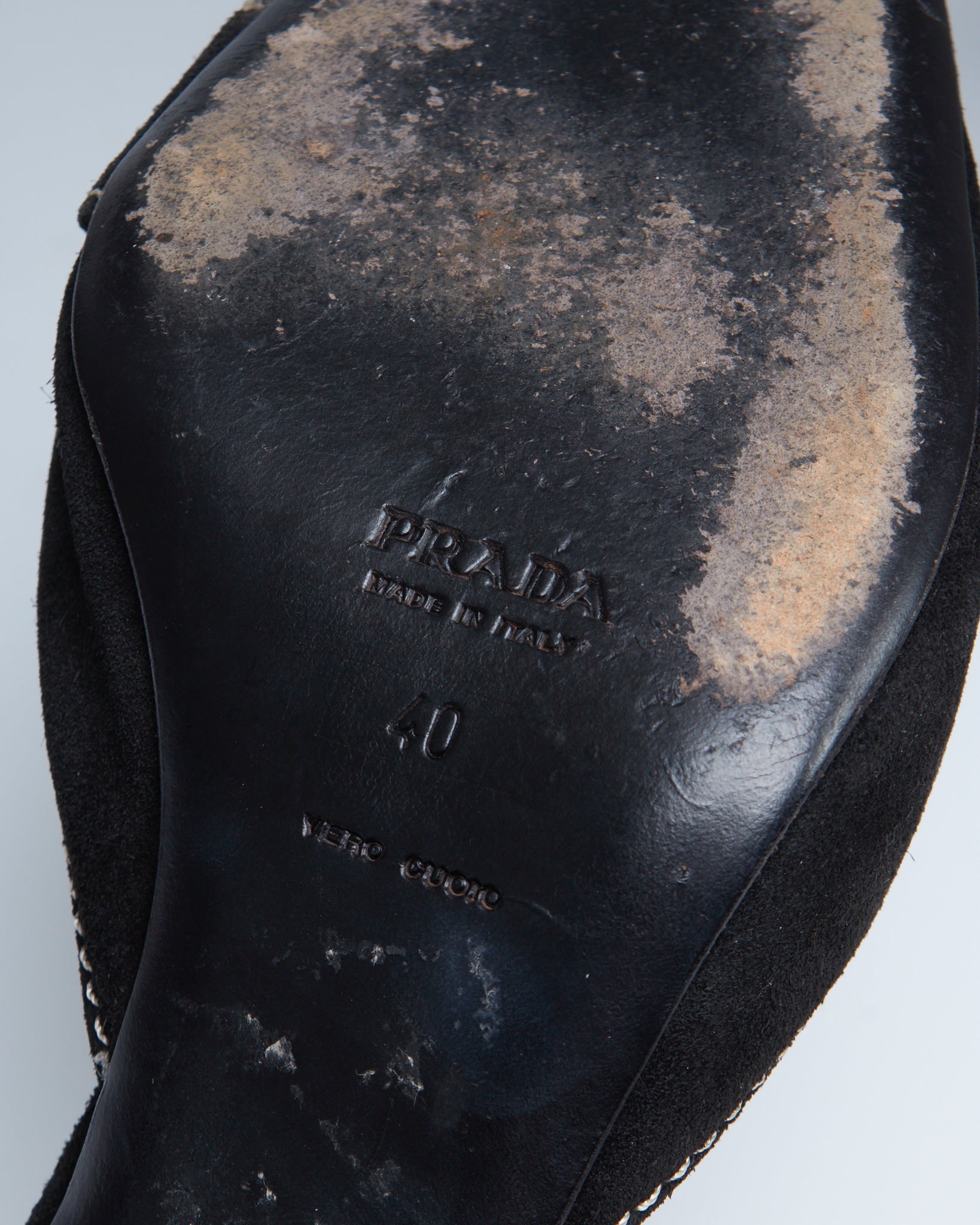 Prada mary-jane suede kitten-heels