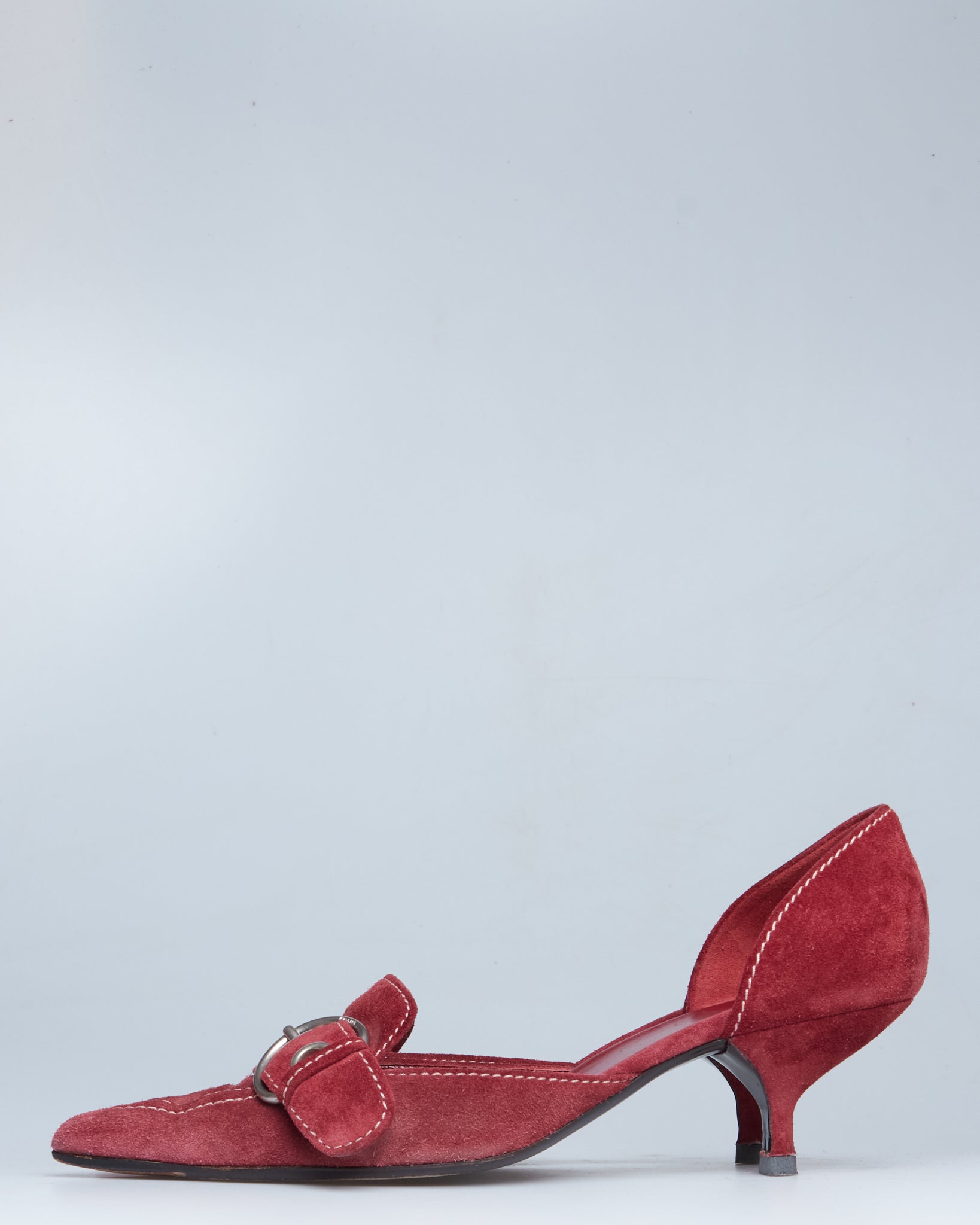 Prada mary-jane suede kitten-heels