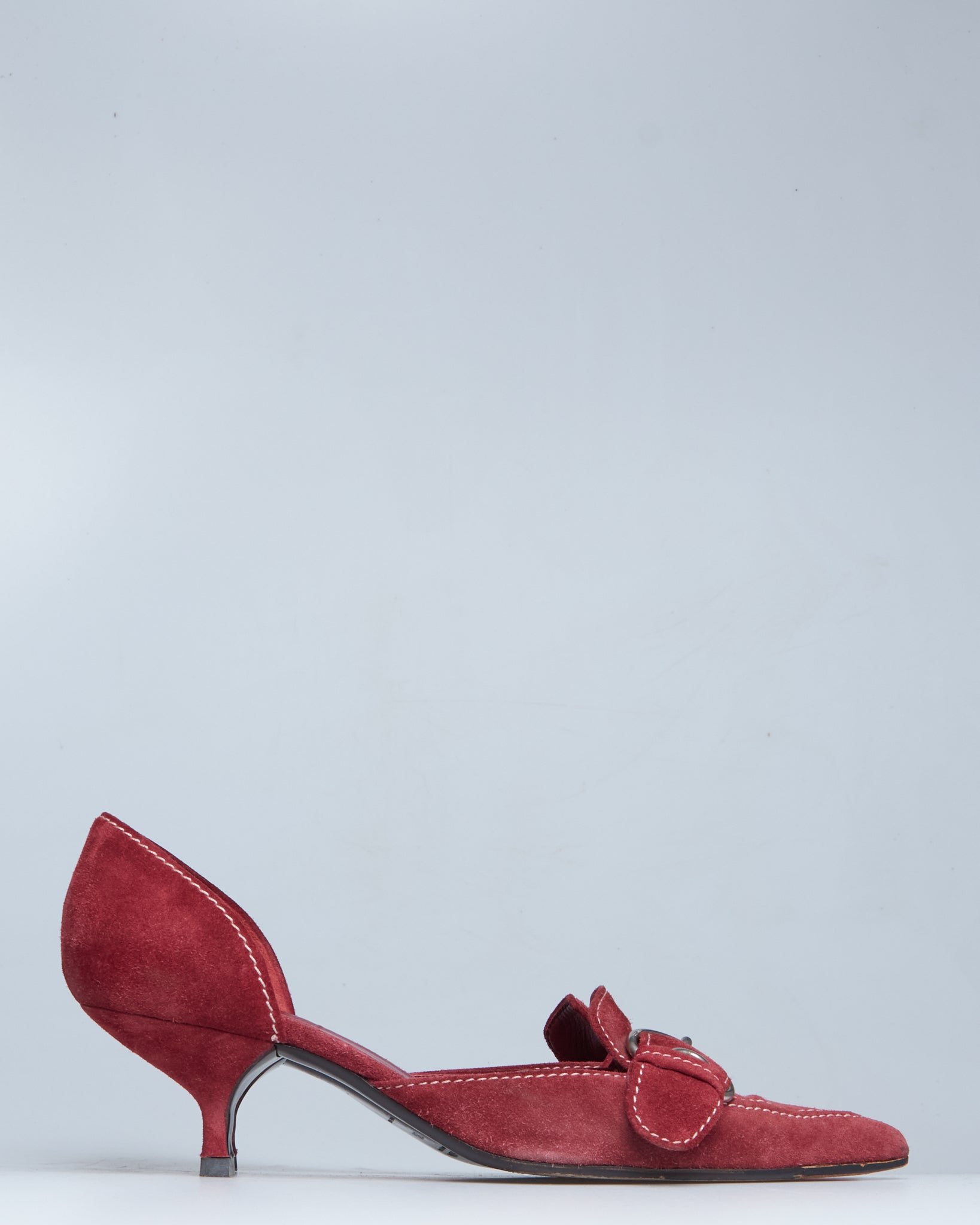 Prada mary-jane suede kitten-heels