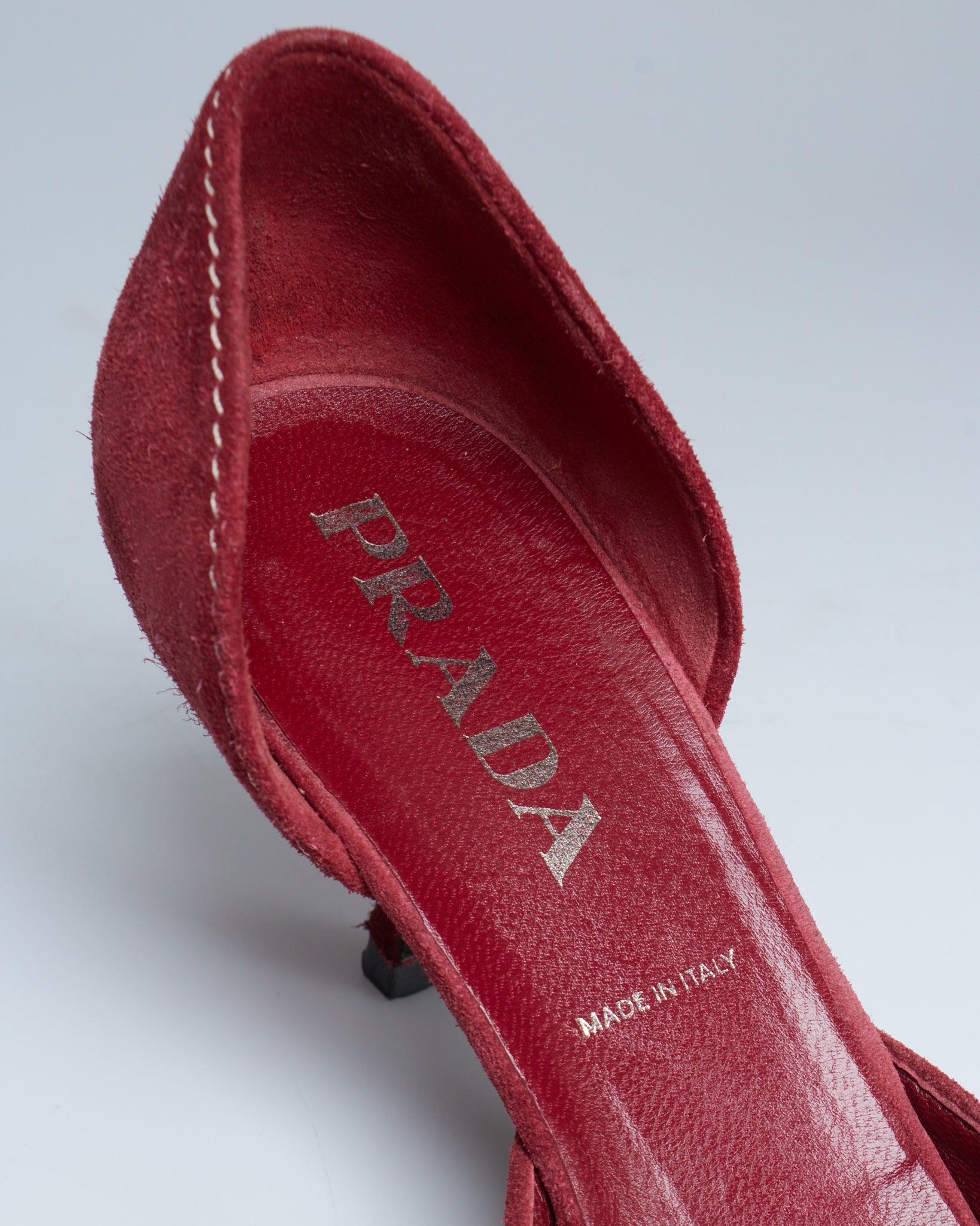 Prada mary-jane suede kitten-heels