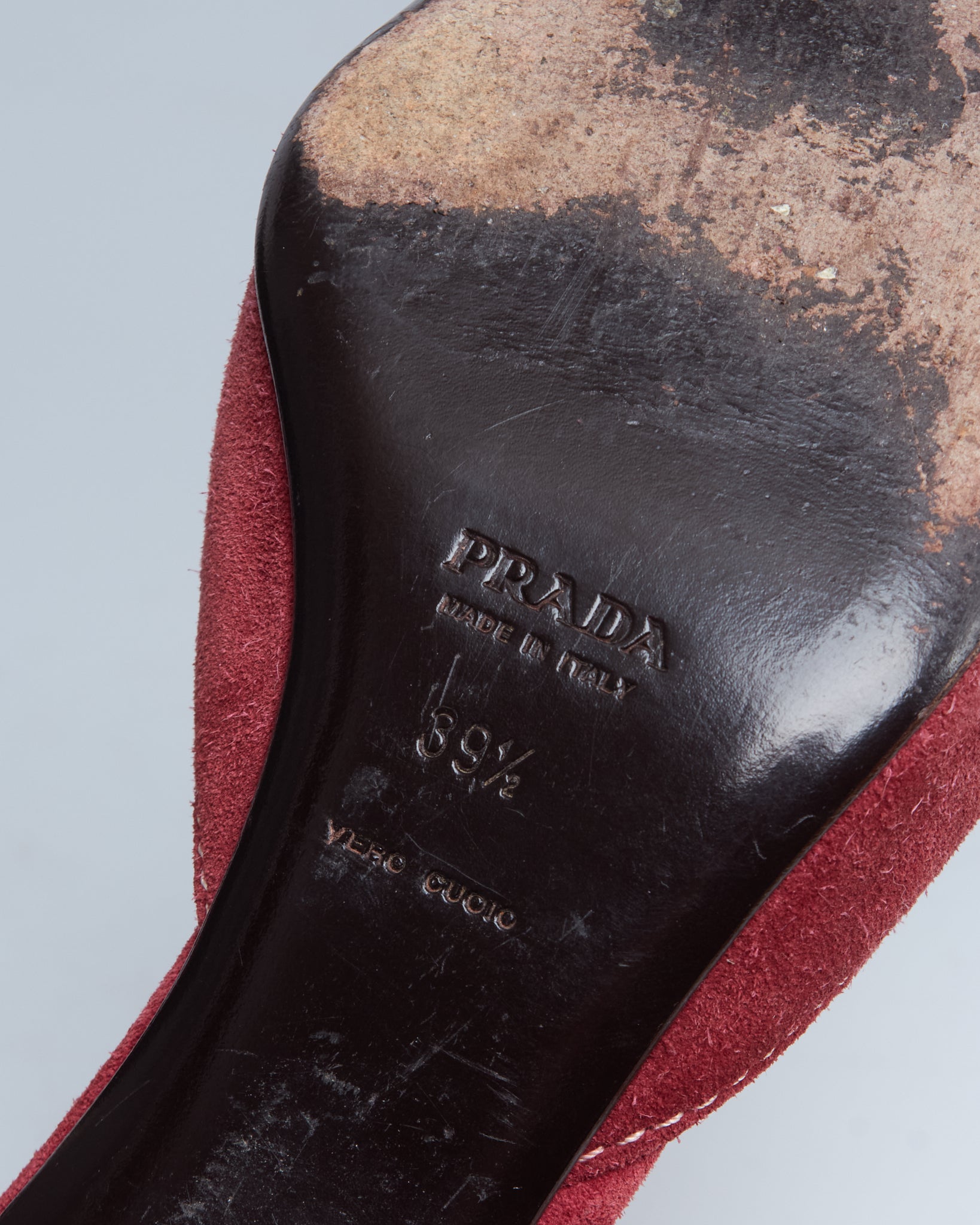 Prada mary-jane suede kitten-heels