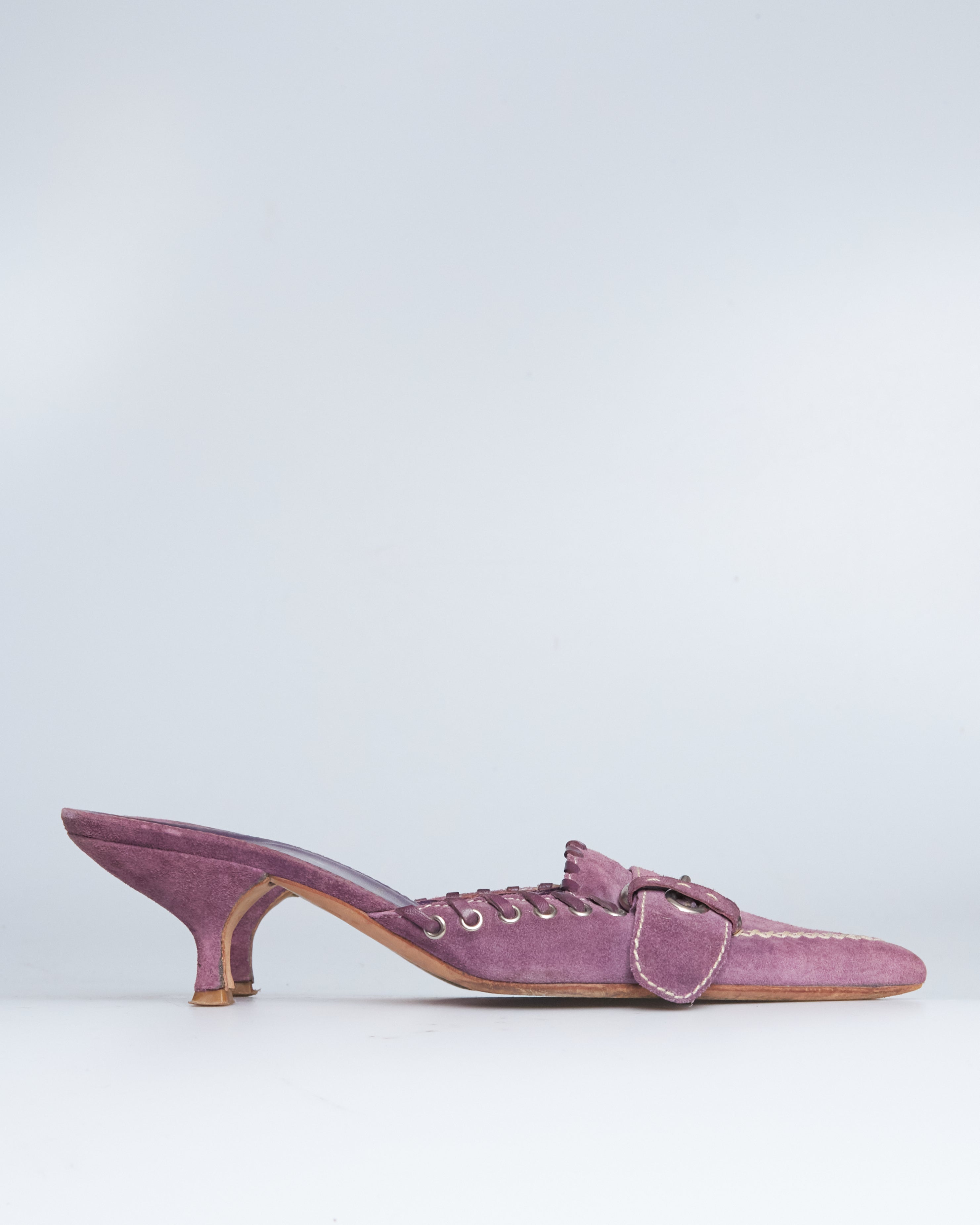 Prada suede kitten heels