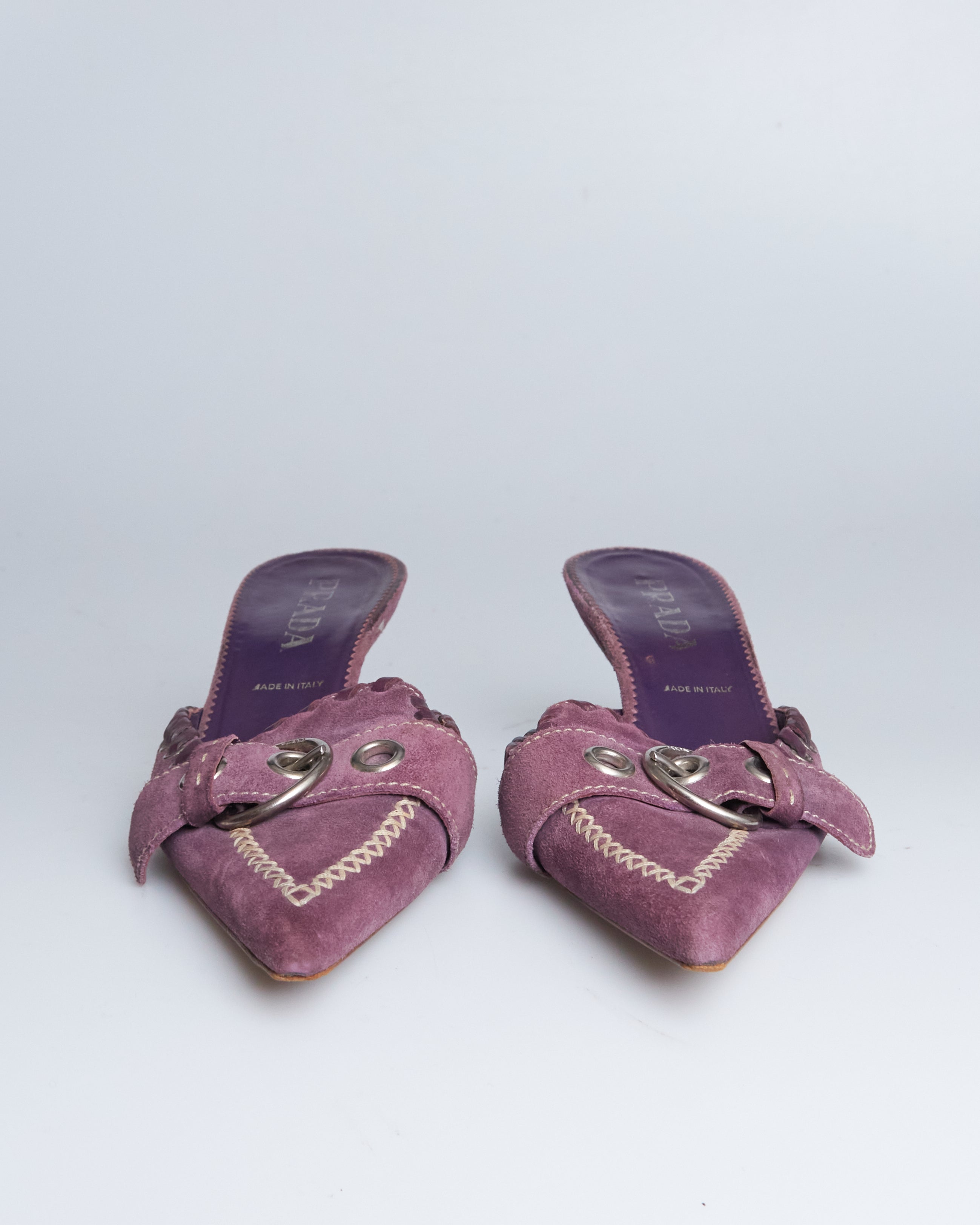 Prada suede kitten heels