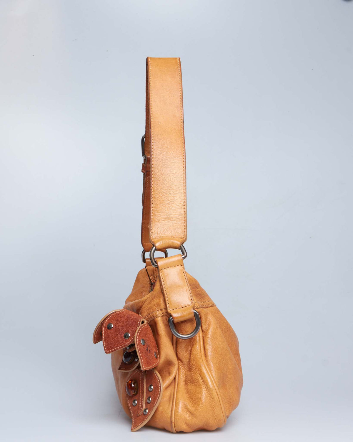 Miu Miu Floral Leather Shoulder Bag