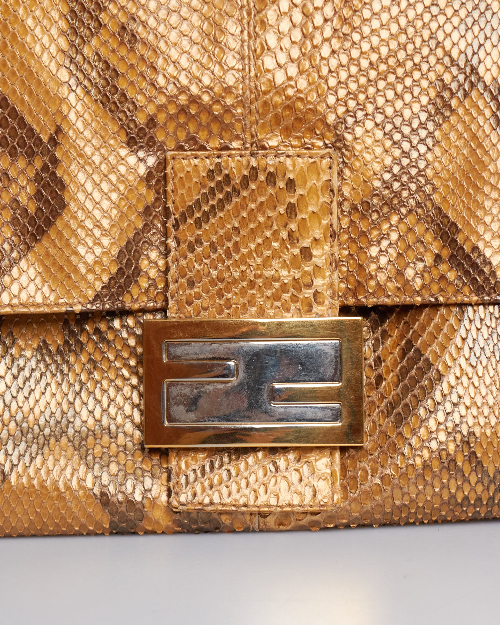 Fendi Mamma Baguette Python