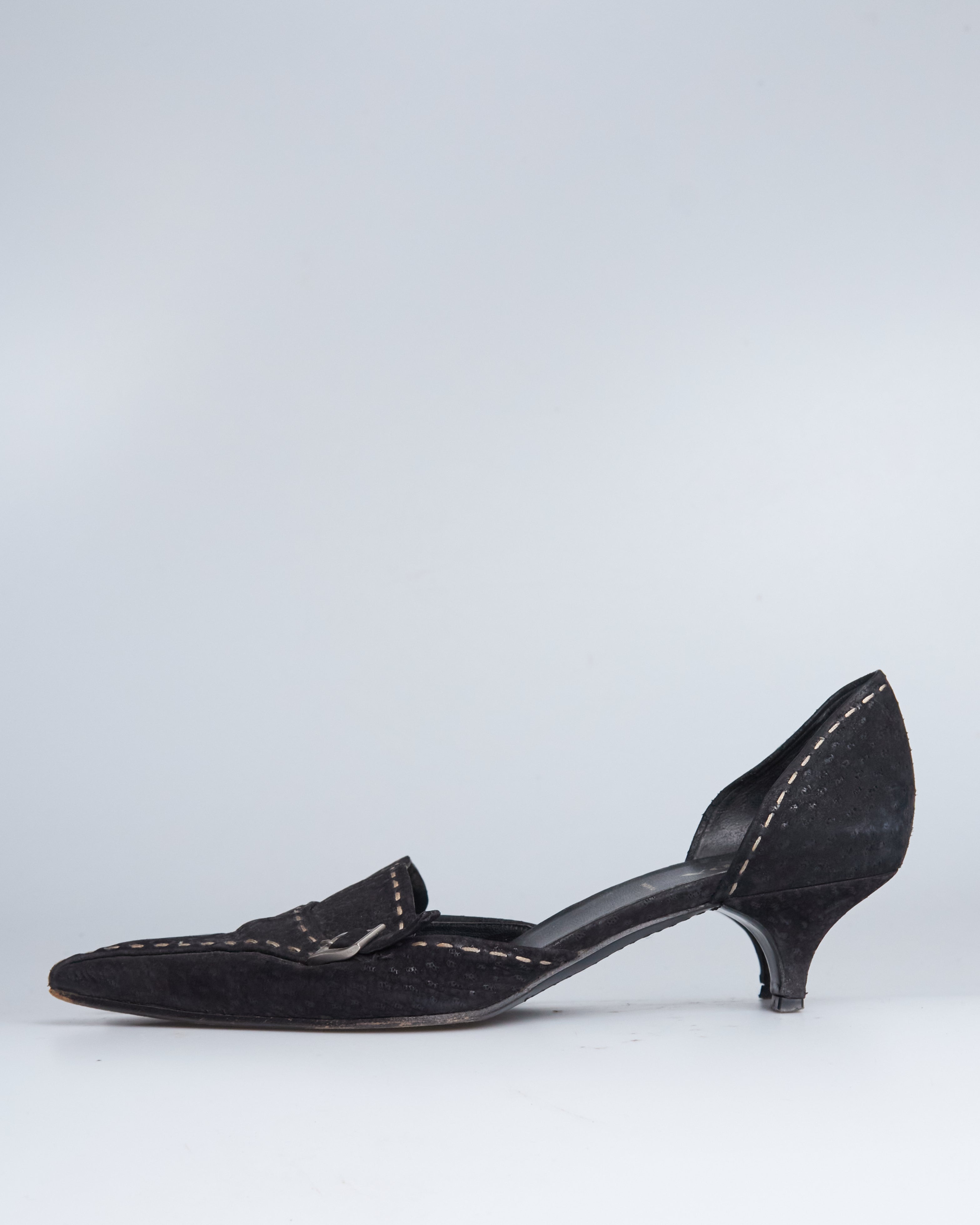 Prada suede d'orsay kitten heels