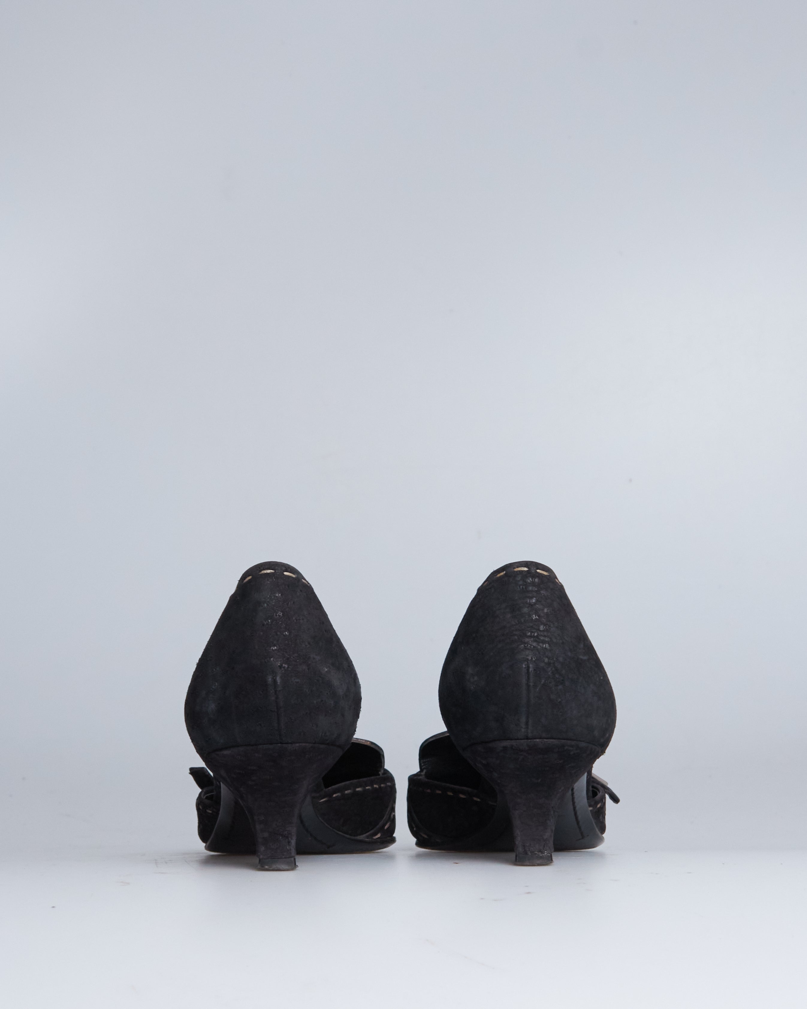 Prada suede d'orsay kitten heels