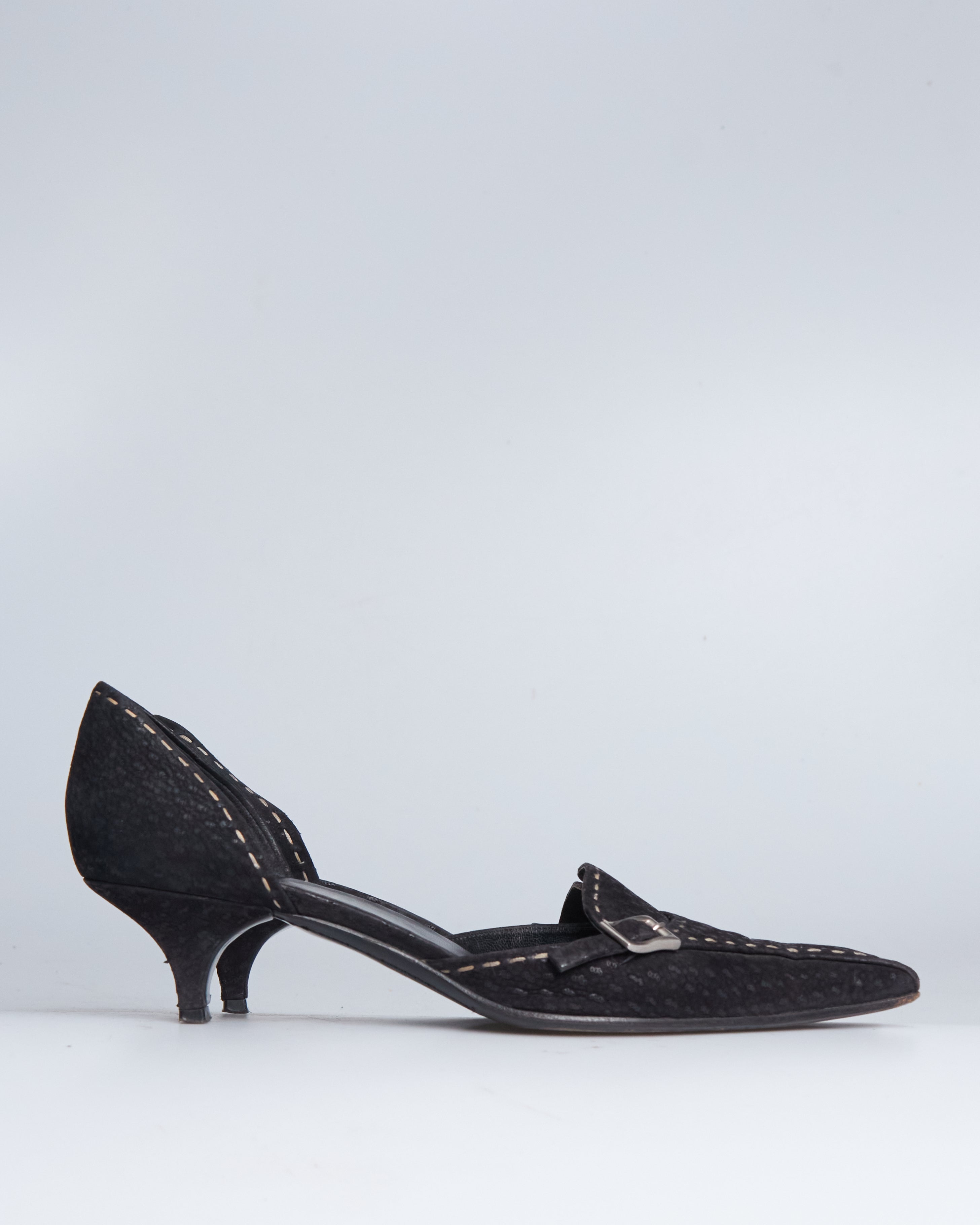 Prada suede d'orsay kitten heels