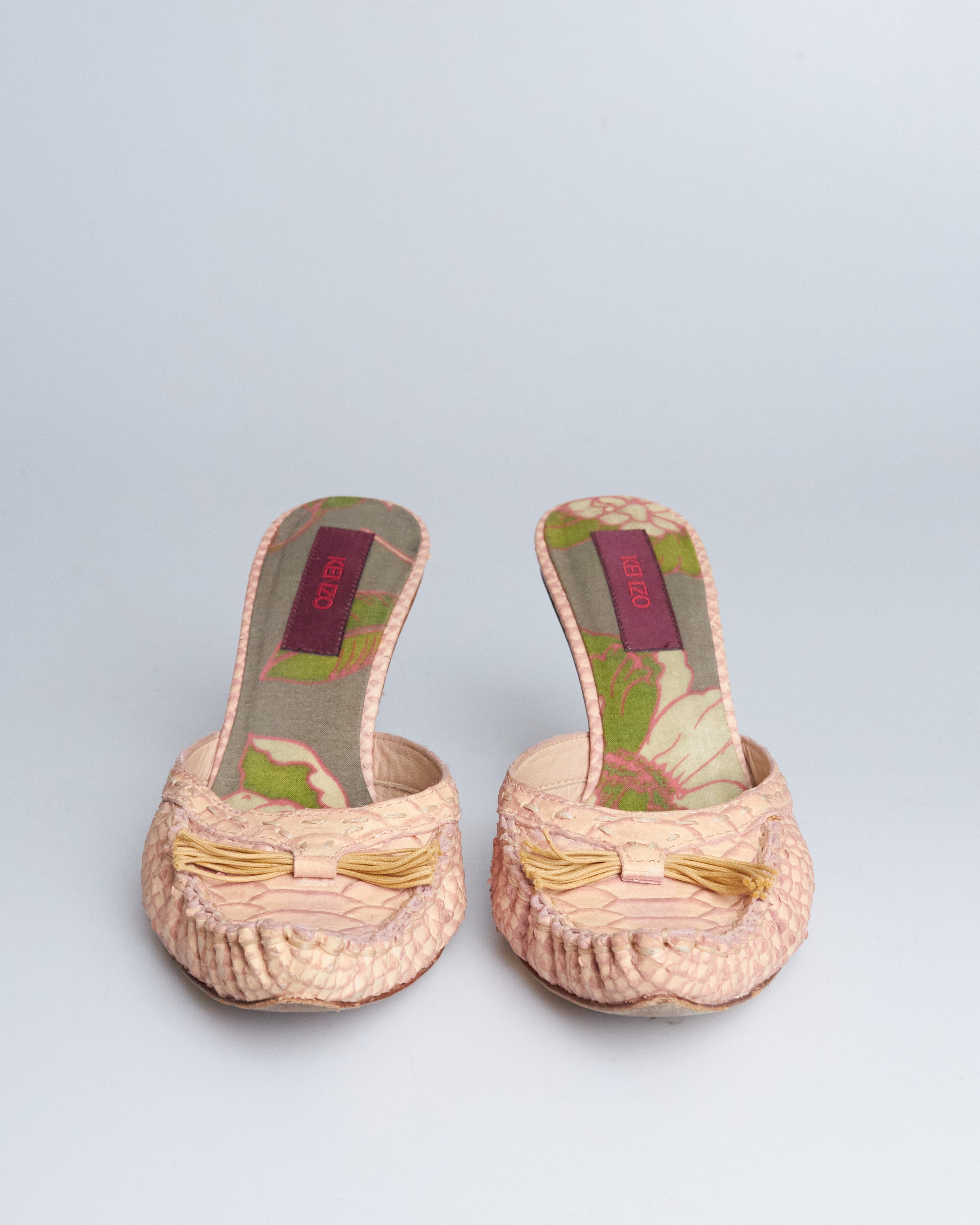 Kenzo leather floral mules