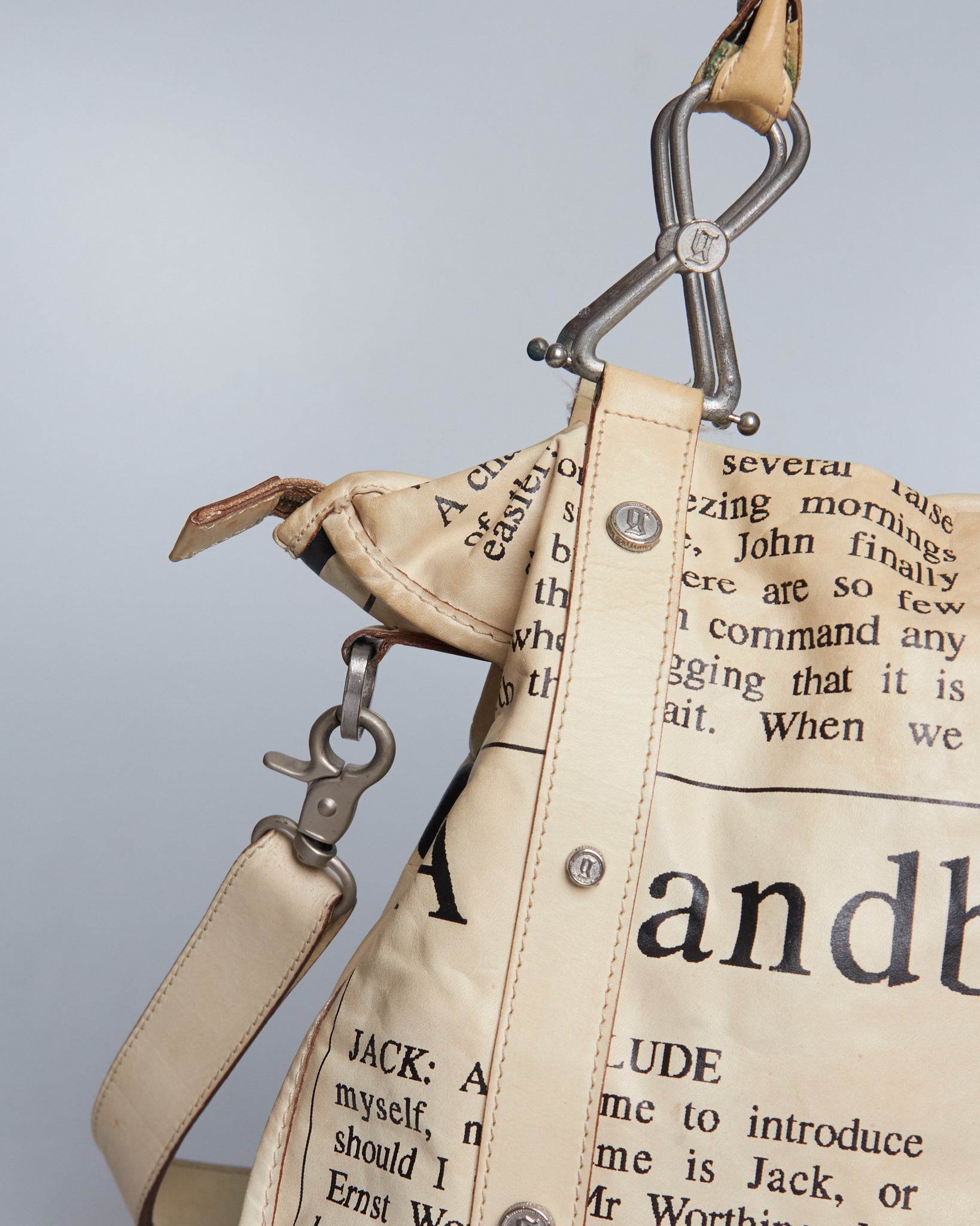 John Galliano Newspaper Print Bag