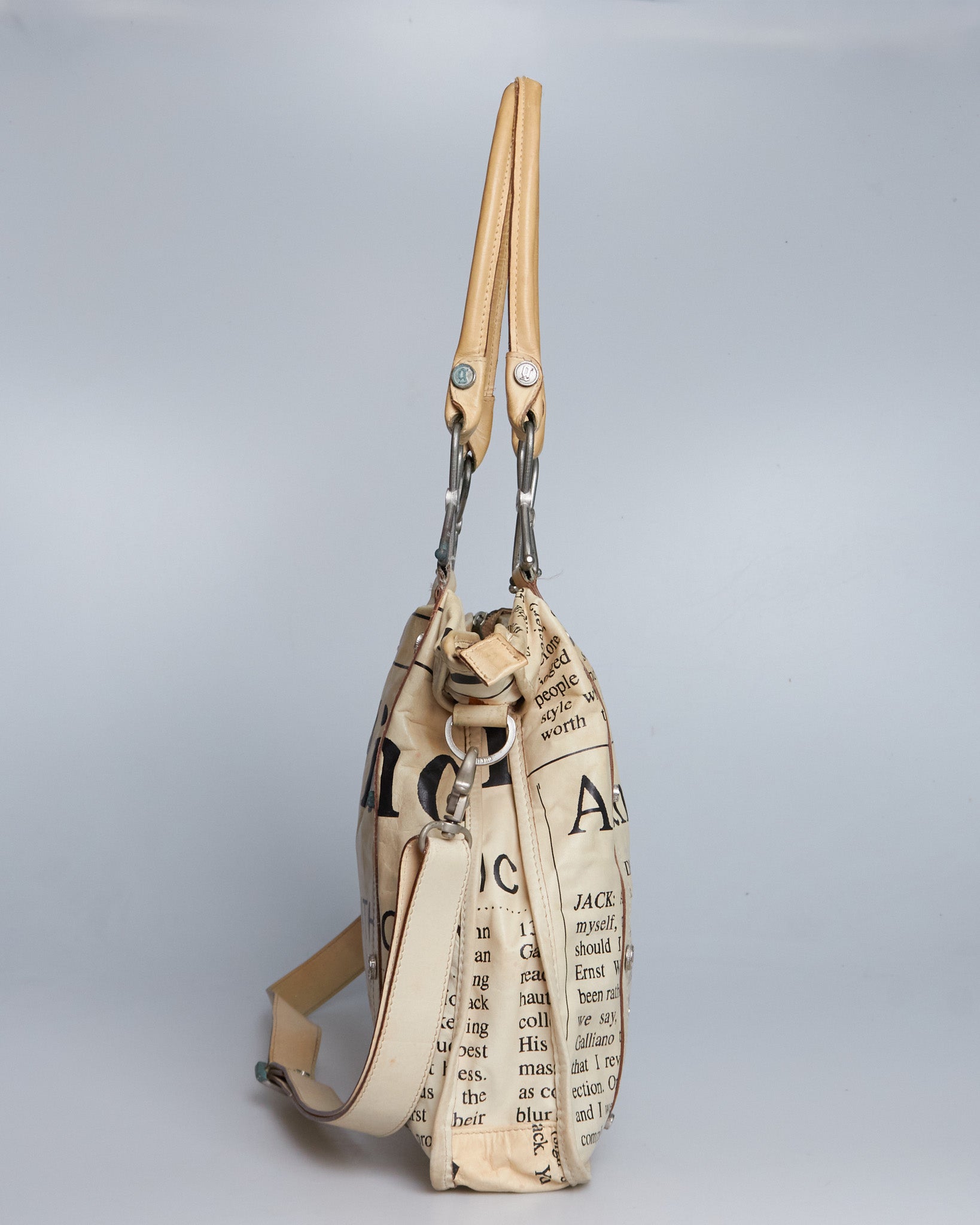 John Galliano Newspaper Print Bag