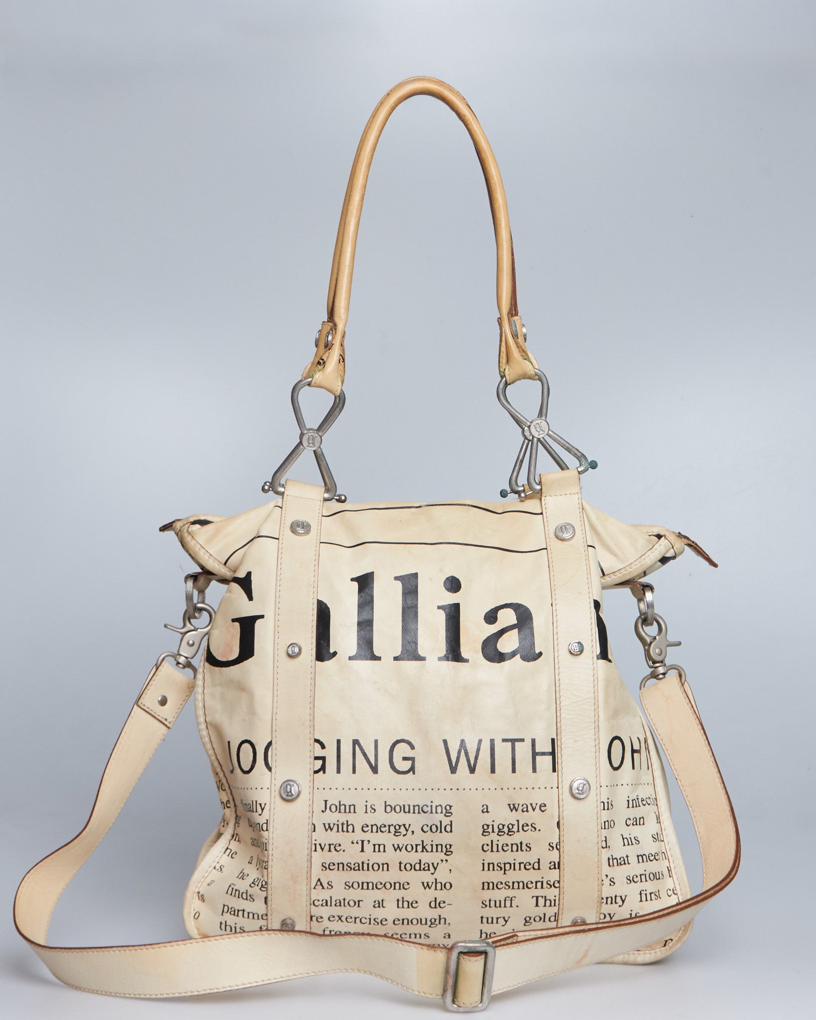 John Galliano Newspaper Print Bag