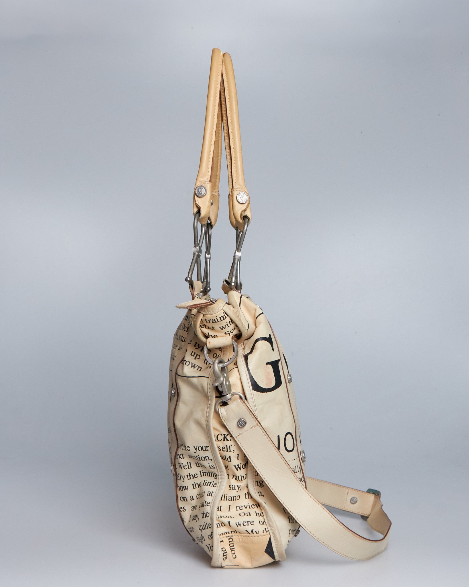 John Galliano Newspaper Print Bag