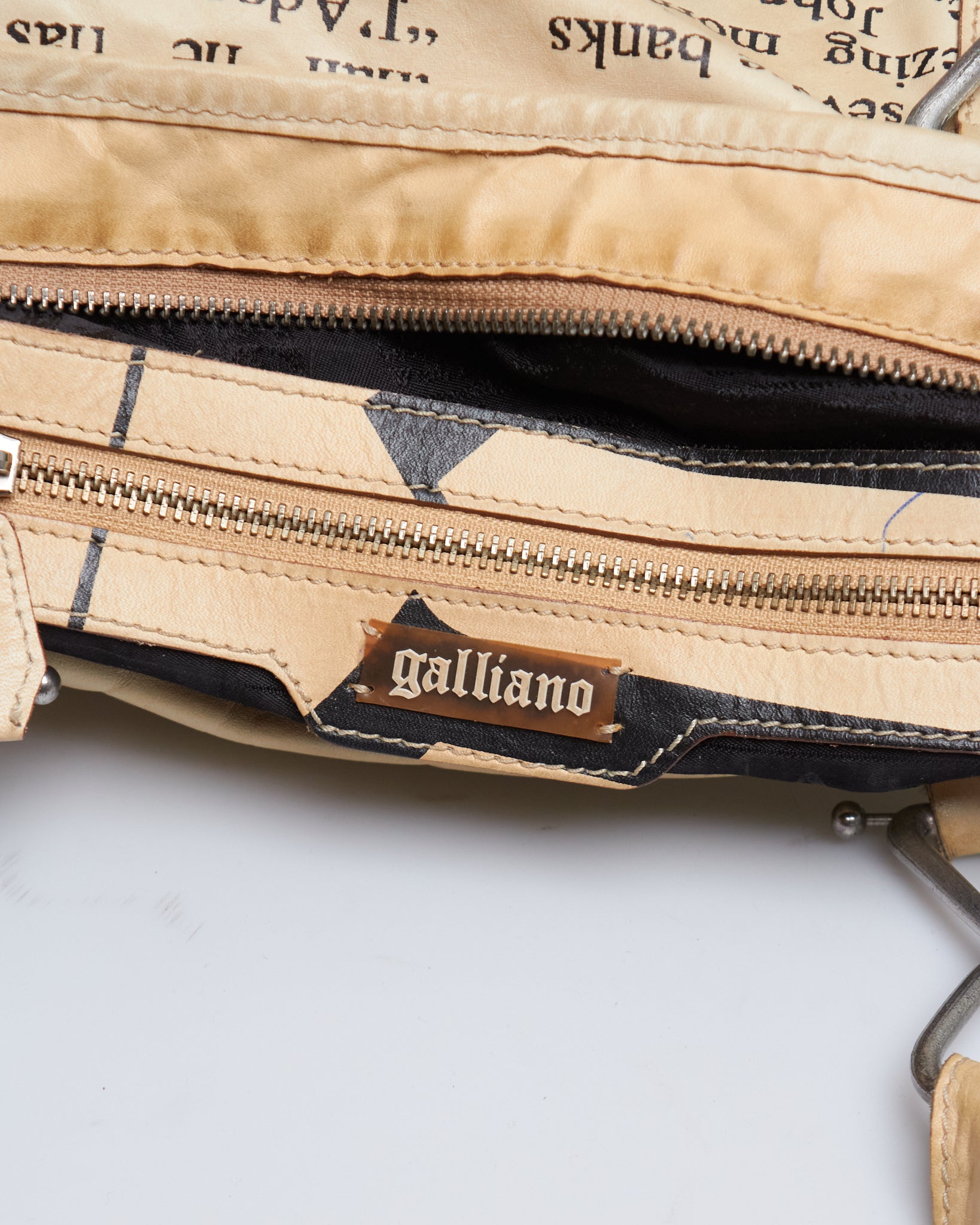 John Galliano Newspaper Print Bag