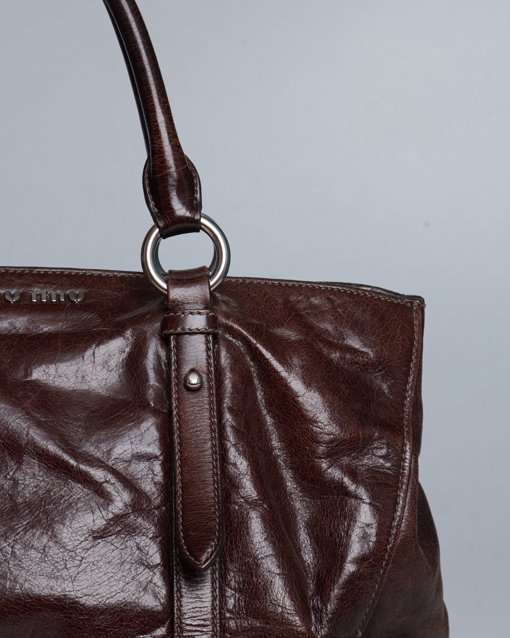 Miu Miu Vitello Lux Bow Tote