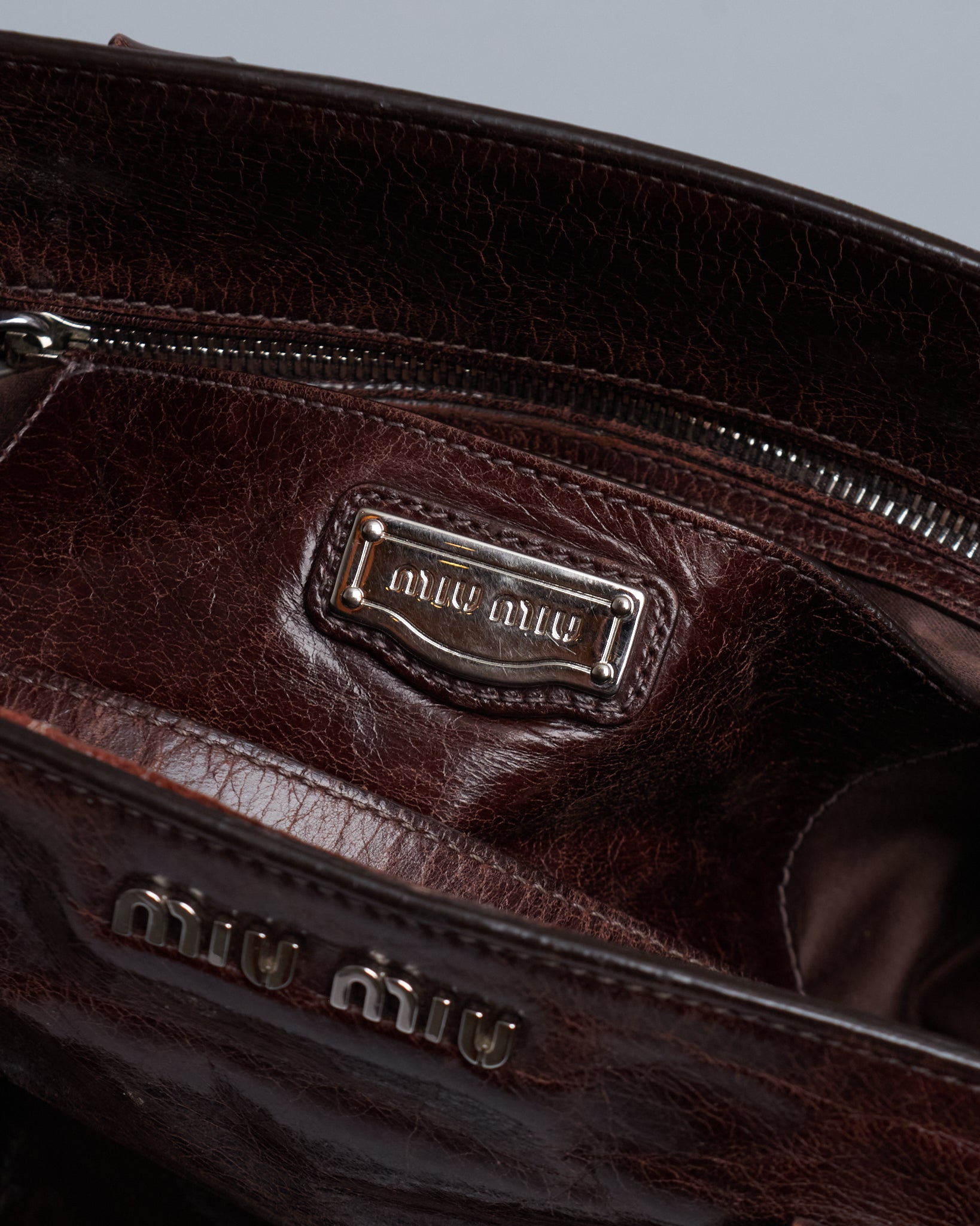 Miu Miu Vitello Lux Bow Tote