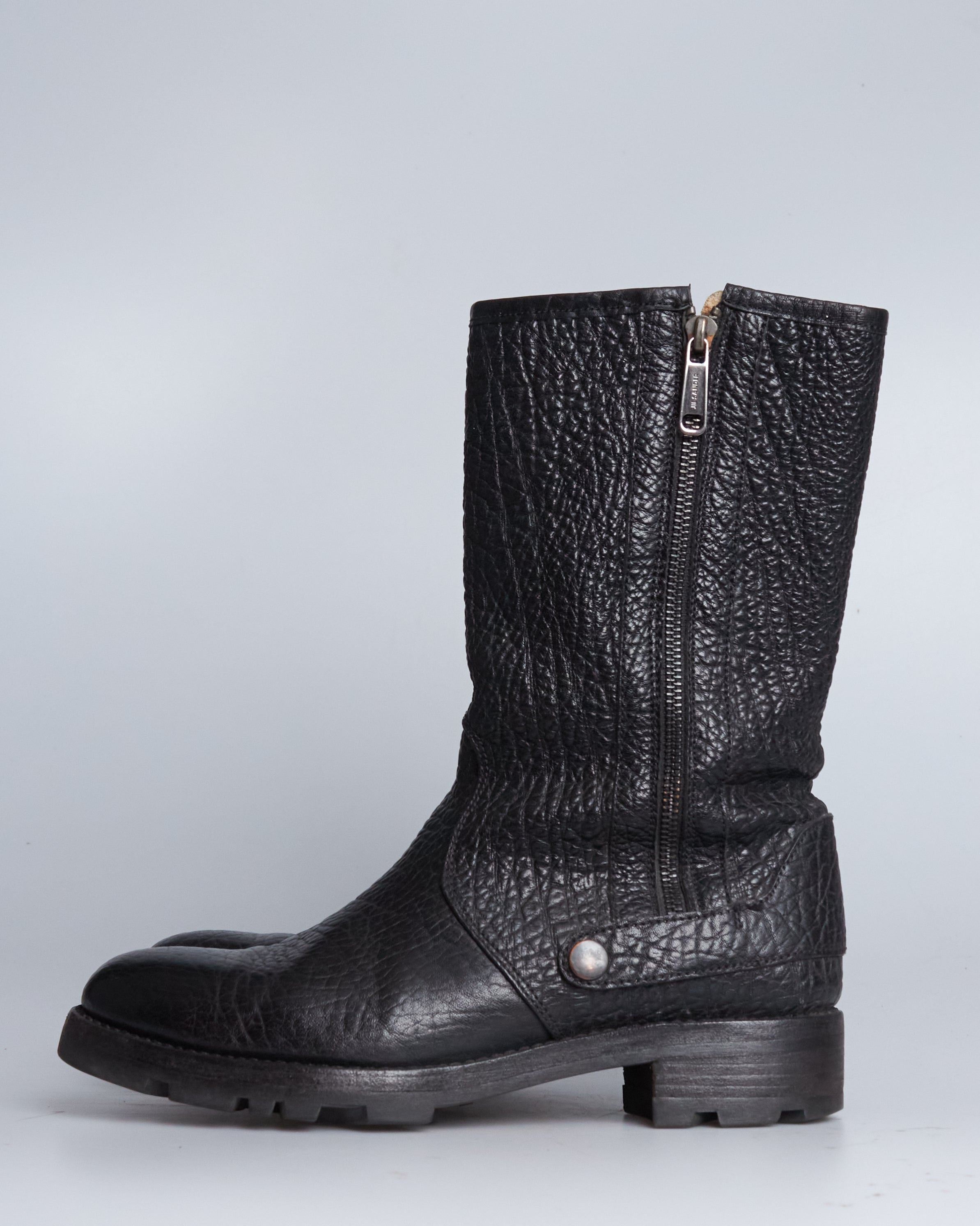 Jil Sander leather moto boots