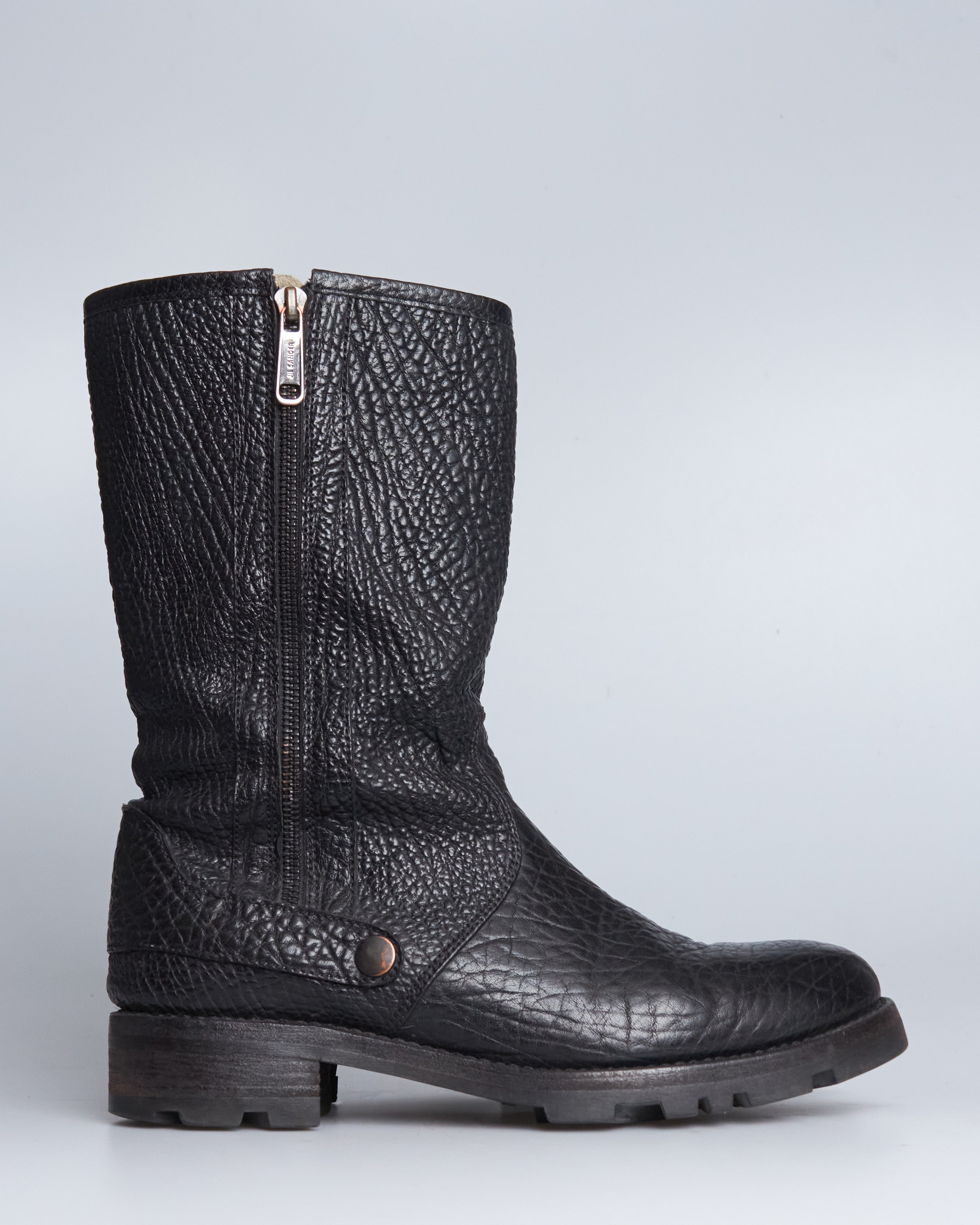 Jil Sander leather moto boots