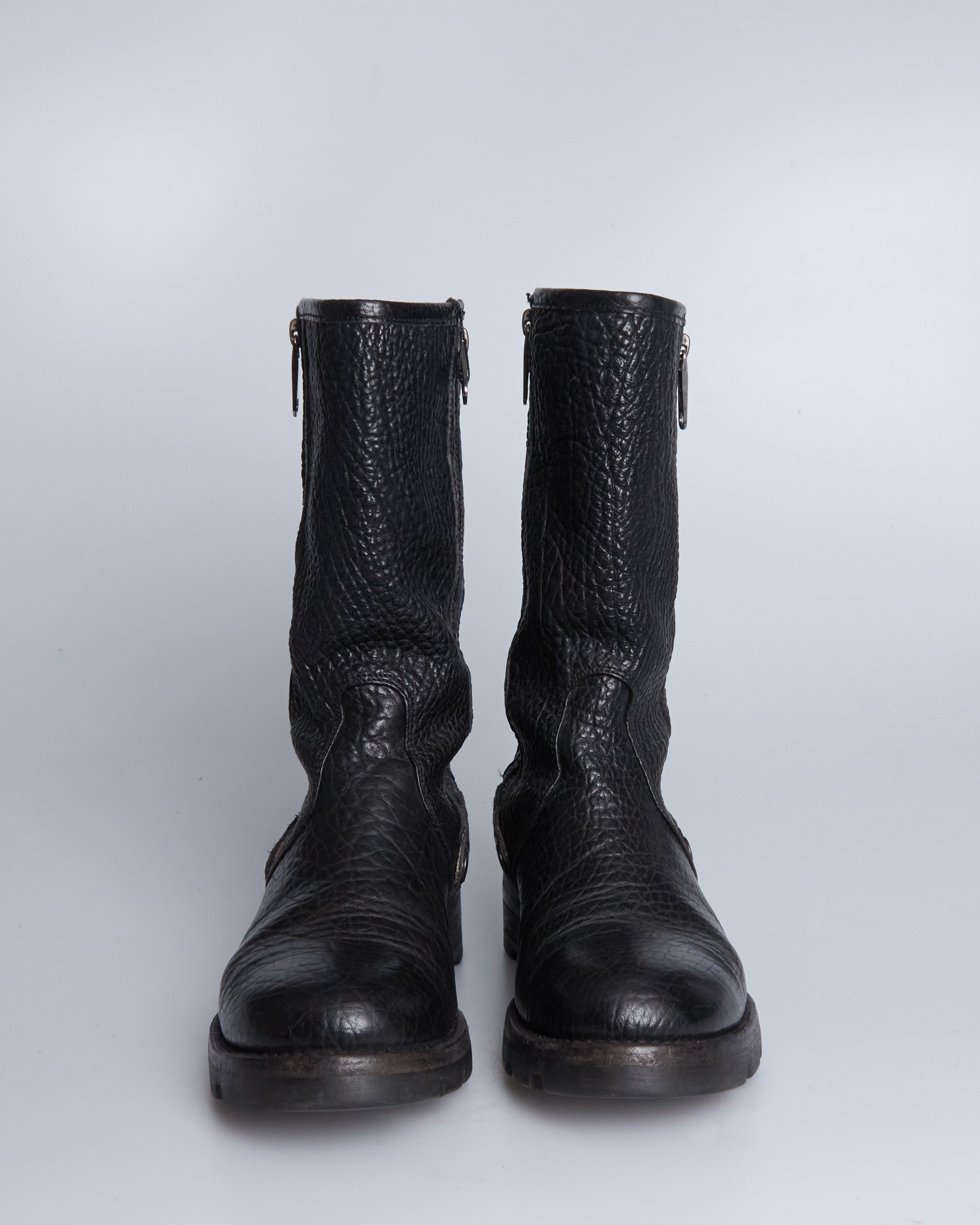 Jil Sander leather moto boots