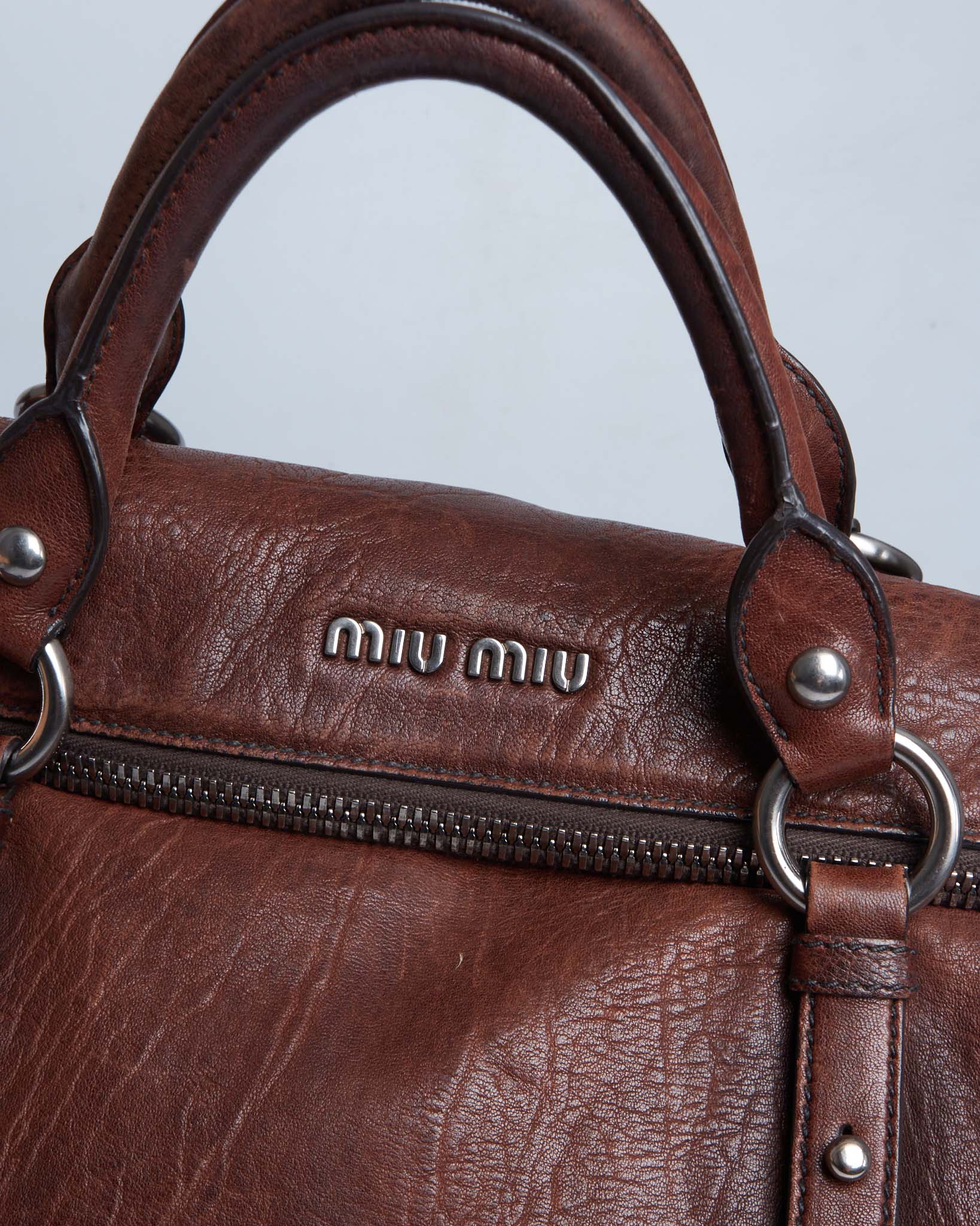 Miu Miu Vitello Lux Bow Weekender