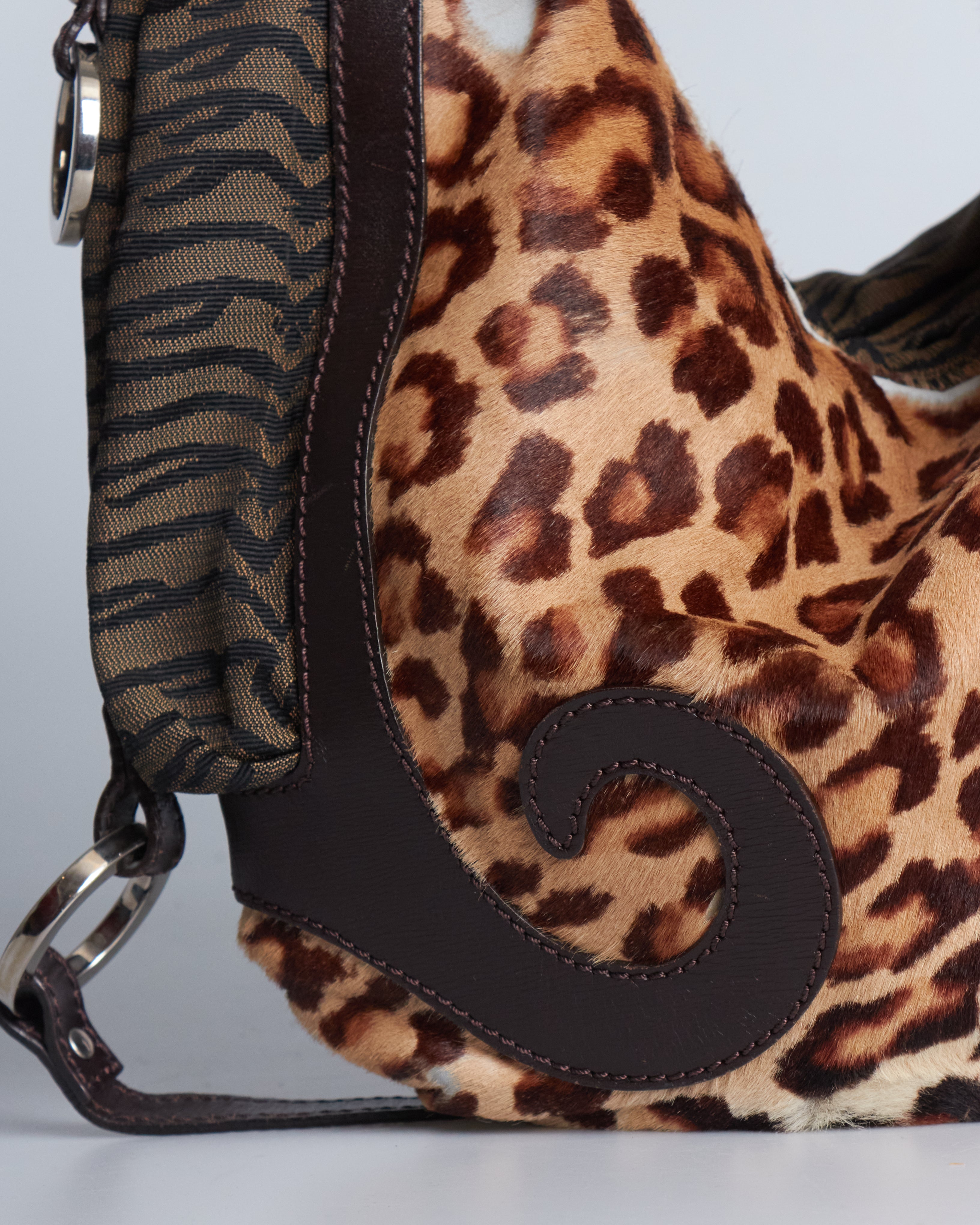 Fendi Leopard Zucca Hobo