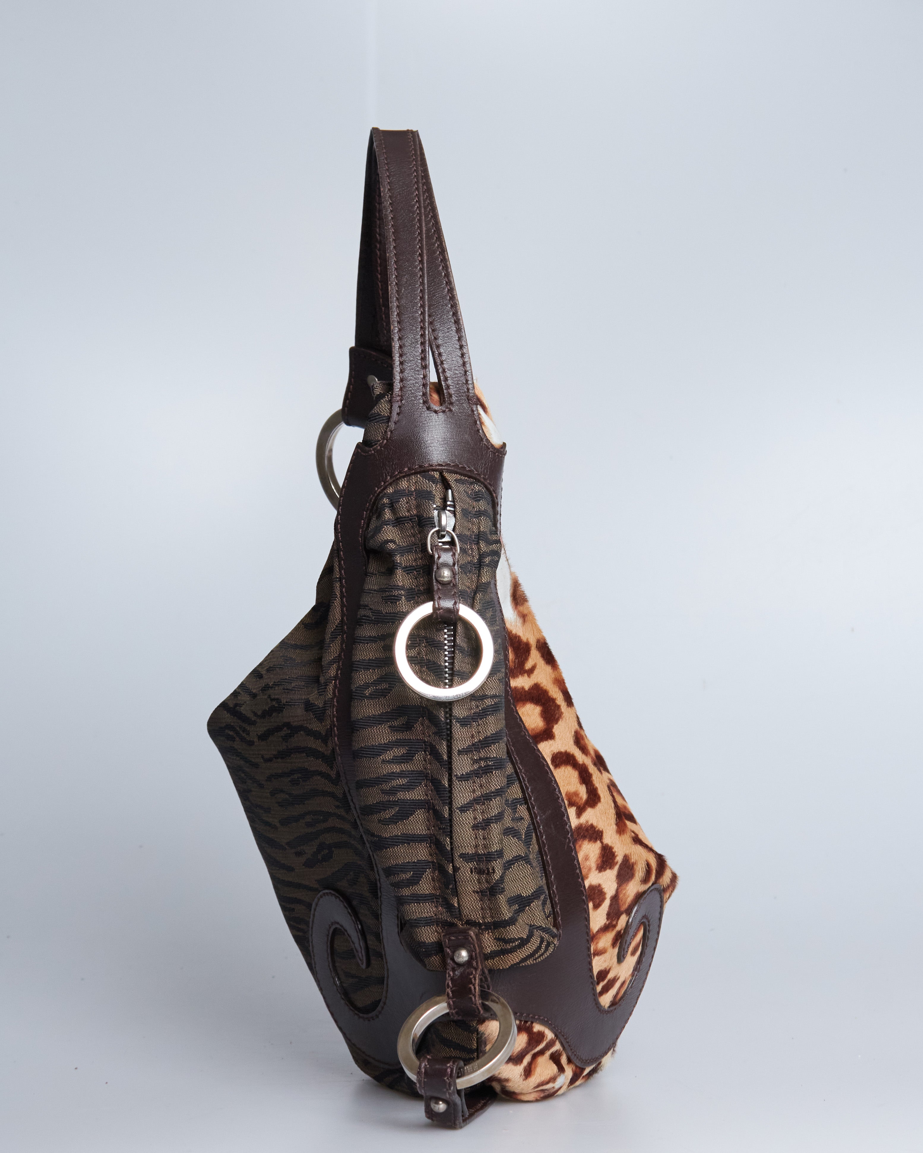 Fendi Leopard Zucca Hobo