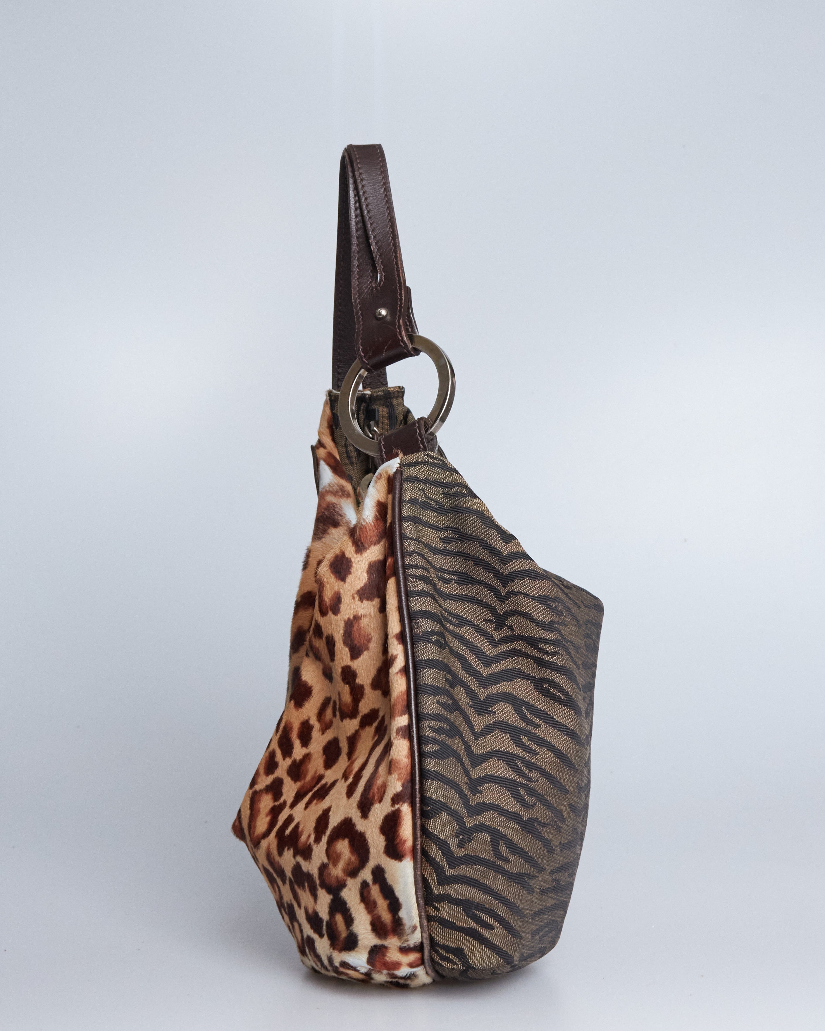 Fendi Leopard Zucca Hobo
