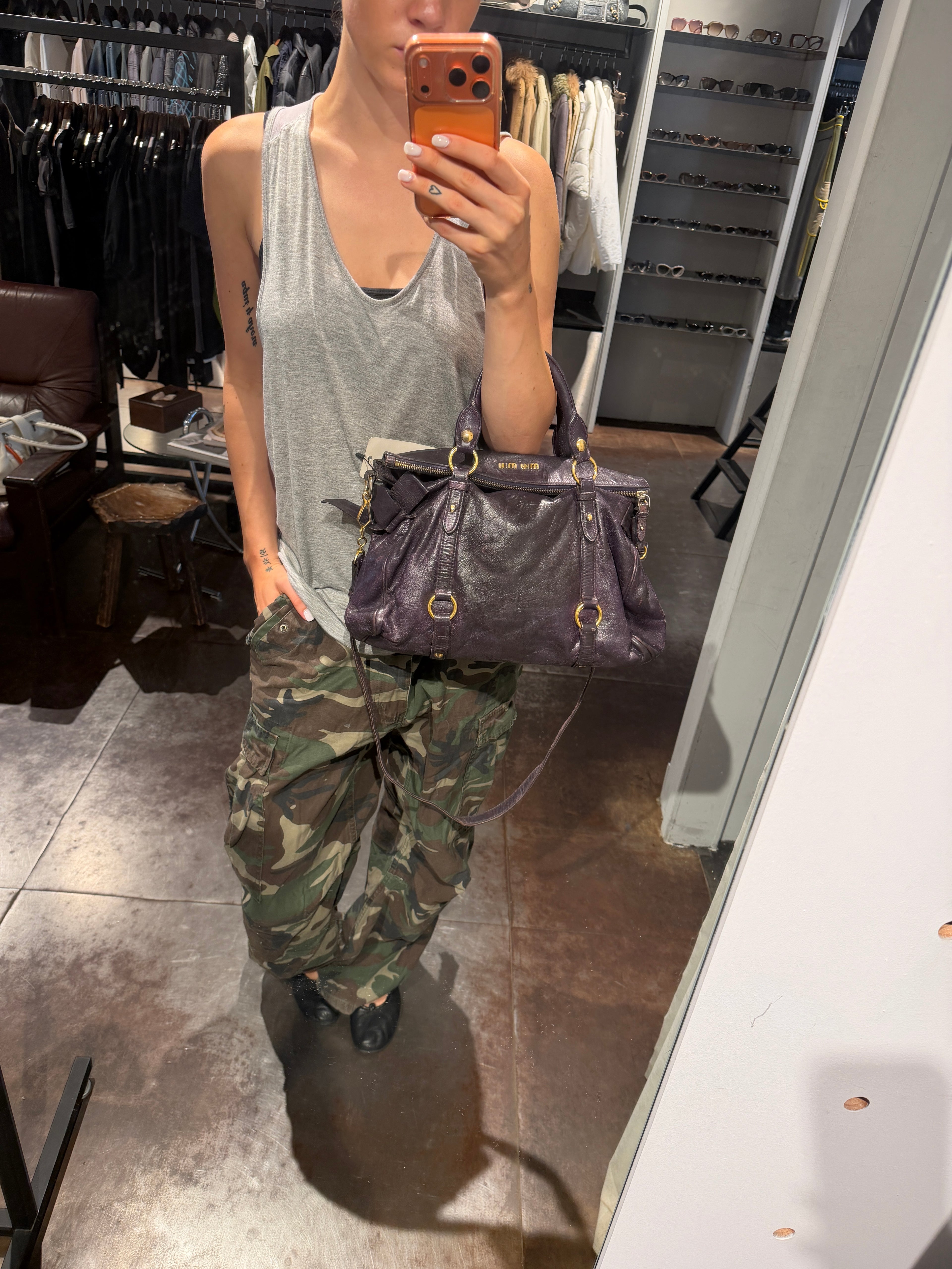 Miu Miu Vitello Lux Bow
