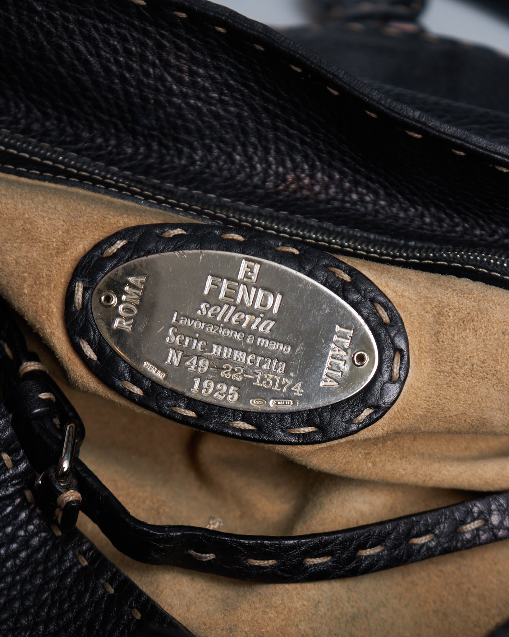 Fendi Linda Selleria Leather Shoulder Bag