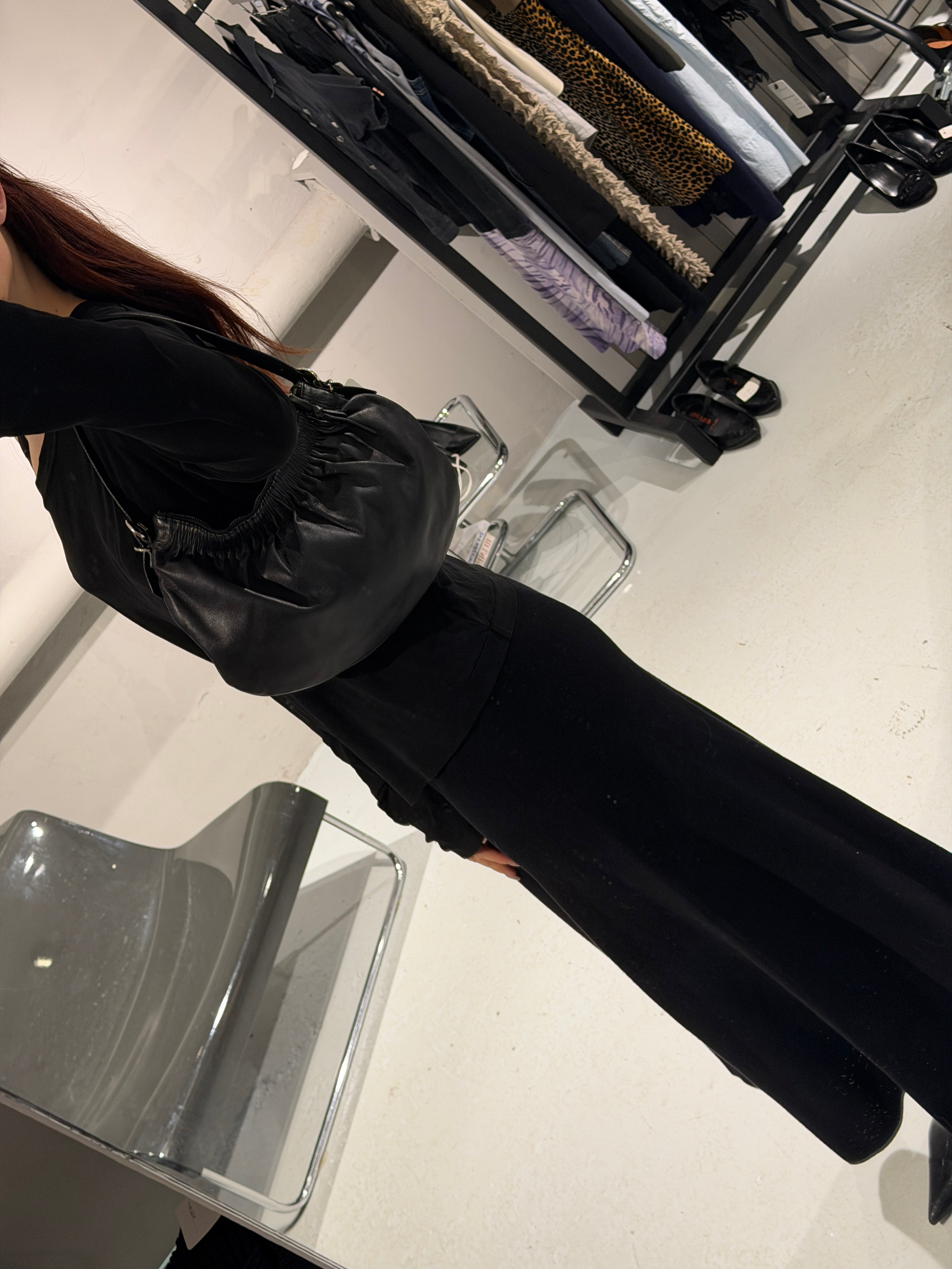 Miu Miu Gathered Leather Hobo Bag