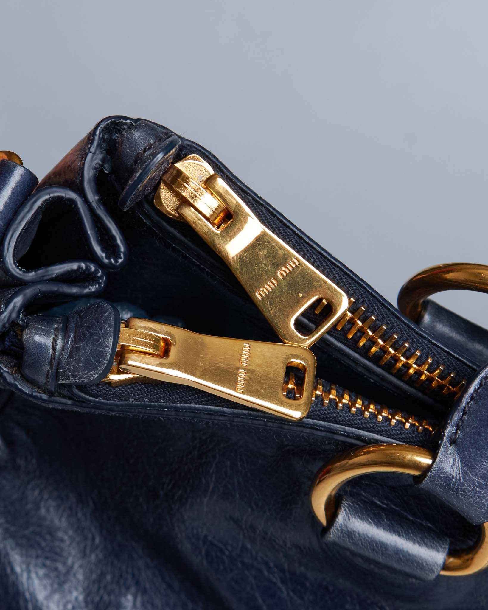 Miu Miu Vitello Lux Bow Tote