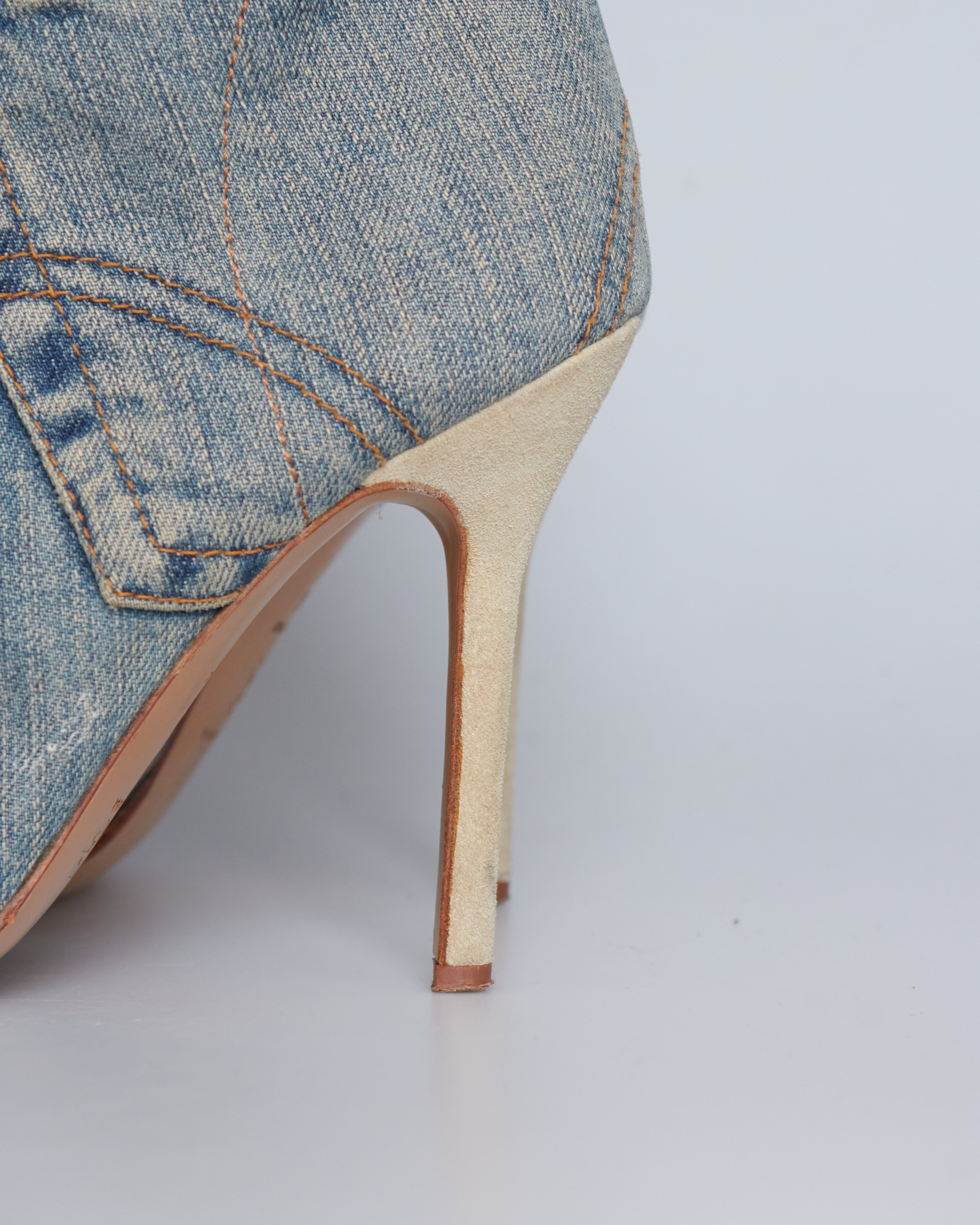 Dolce & Gabbana patch-work denim boots