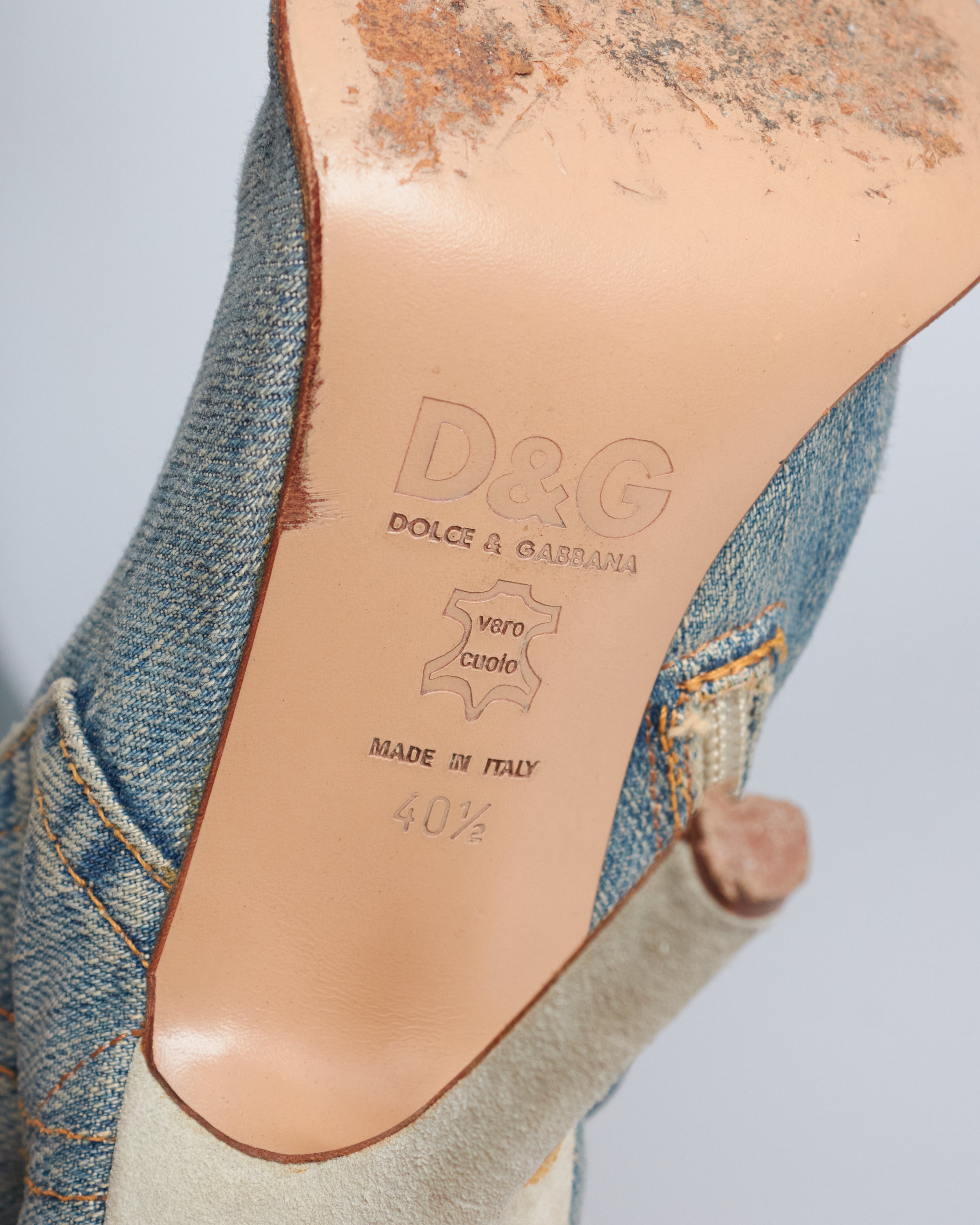 Dolce & Gabbana patch-work denim boots