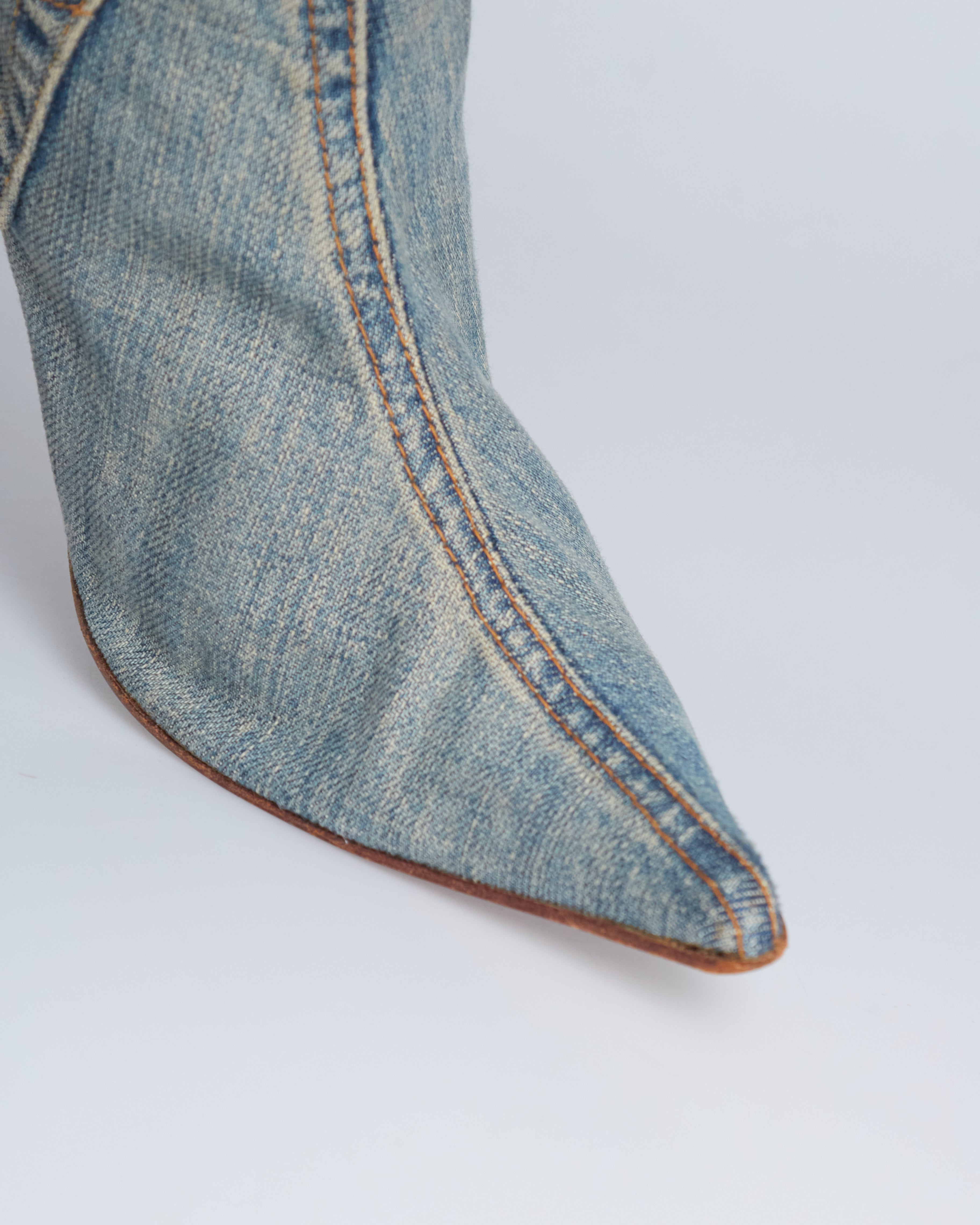 Dolce & Gabbana patch-work denim boots