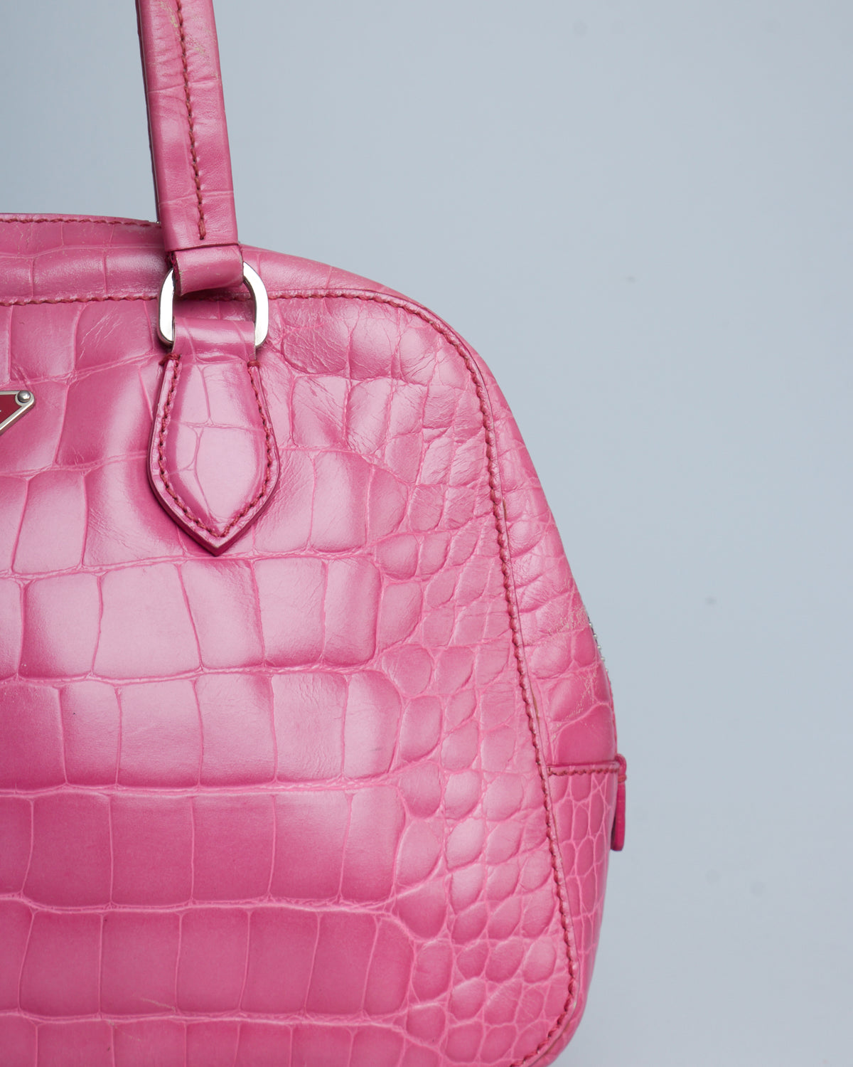Prada St. Crocco Lucido Bauletto Bag