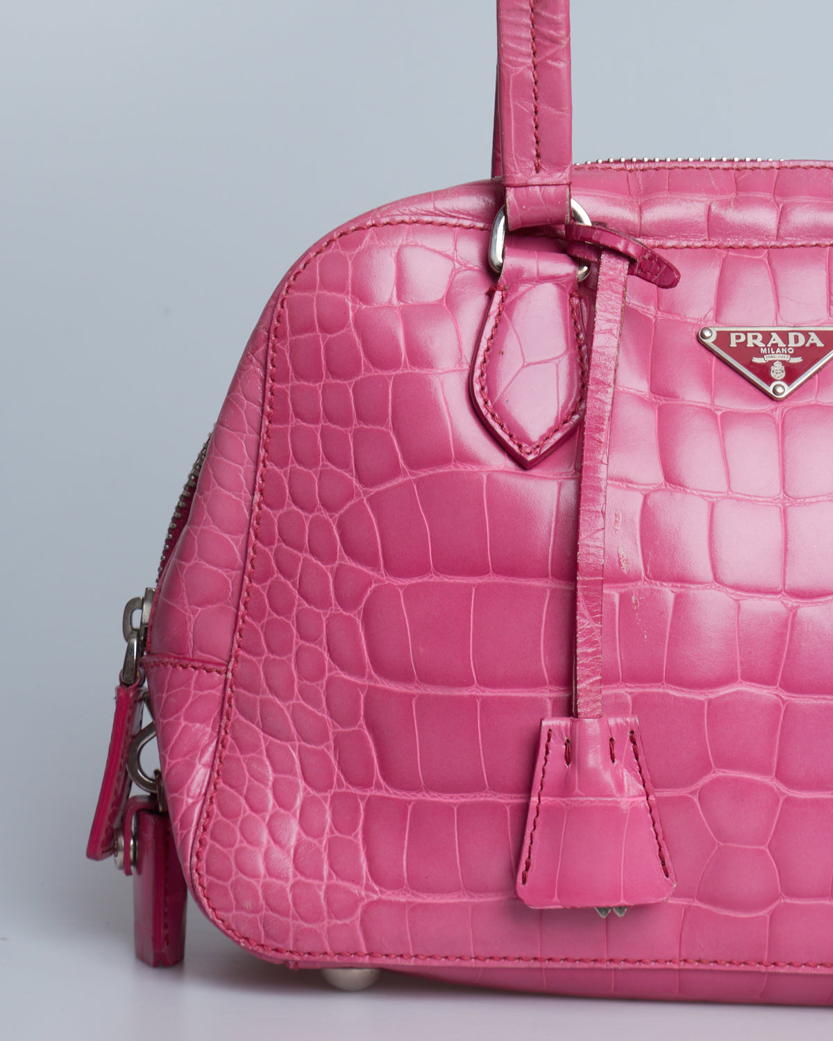 Prada St. Crocco Lucido Bauletto Bag
