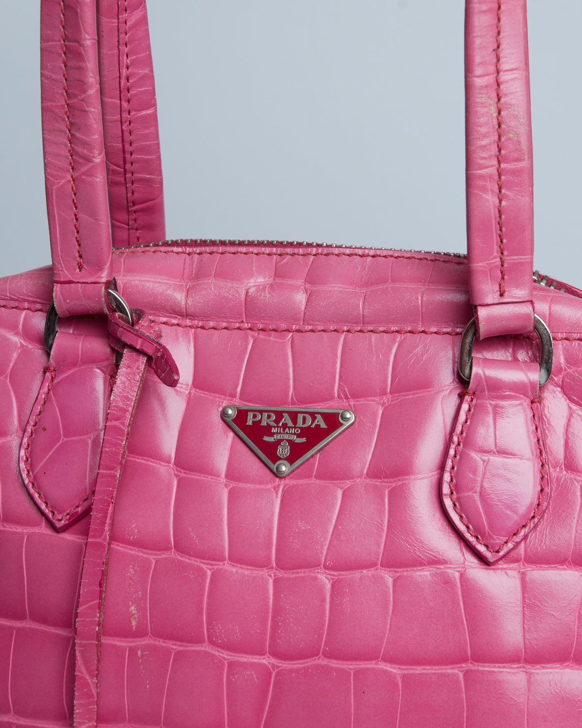 Prada St. Crocco Lucido Bauletto Bag